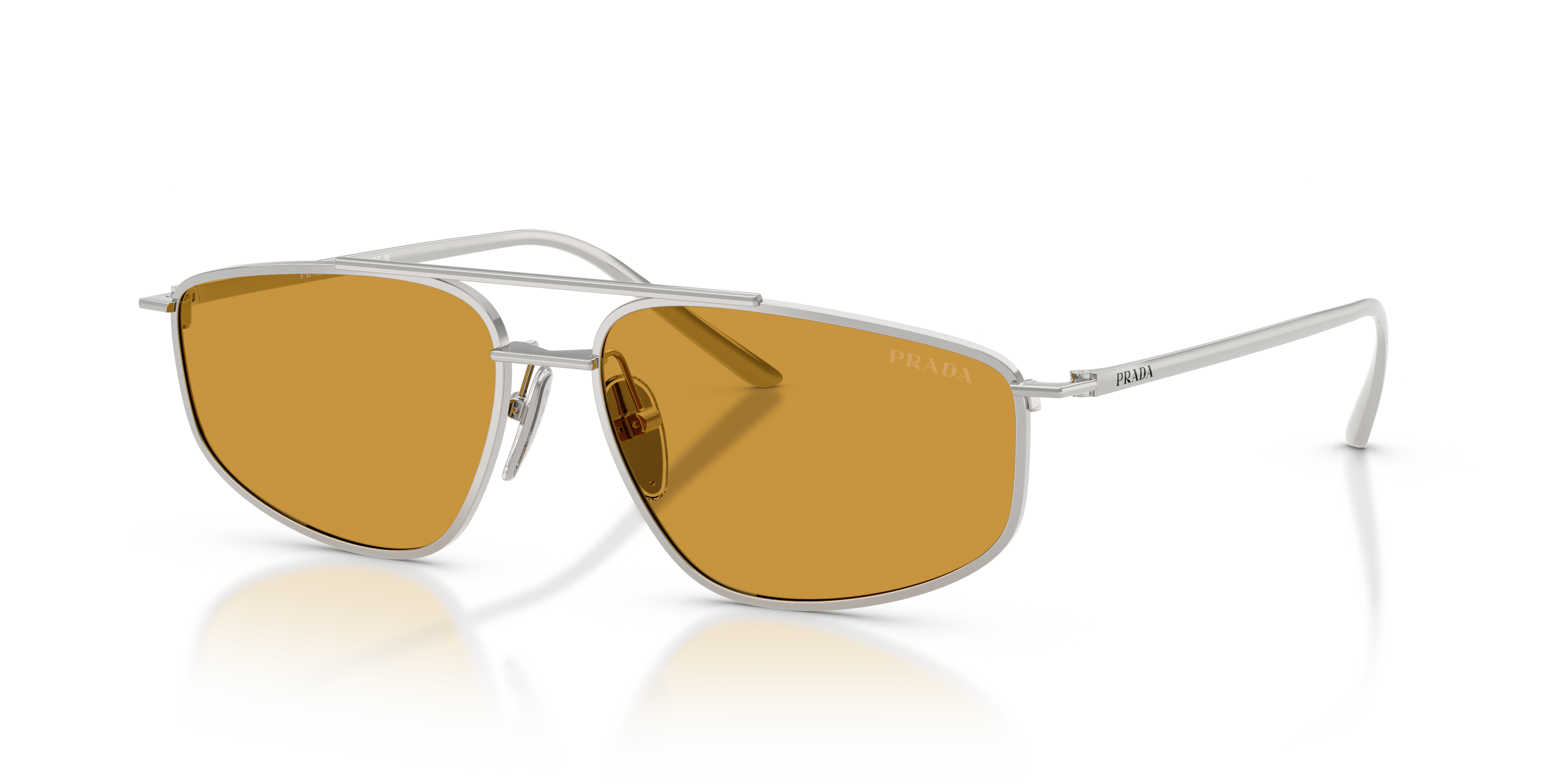 Prada PR C51S XL (58 - 15) with Brown lenses and Silver frame