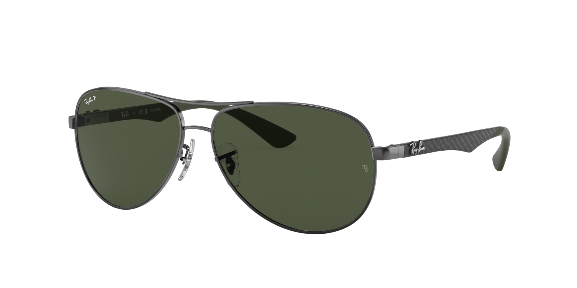 即決 RayBan レイバン サングラス RB8313 Ray-Ban Carbon Fibre XL (61 - 13) with Green lenses and Grey frame
