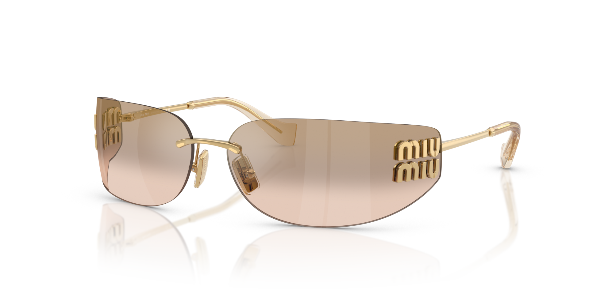 Miu Miu MU A51S M (75 - 14) with Brown lenses and Gold frame