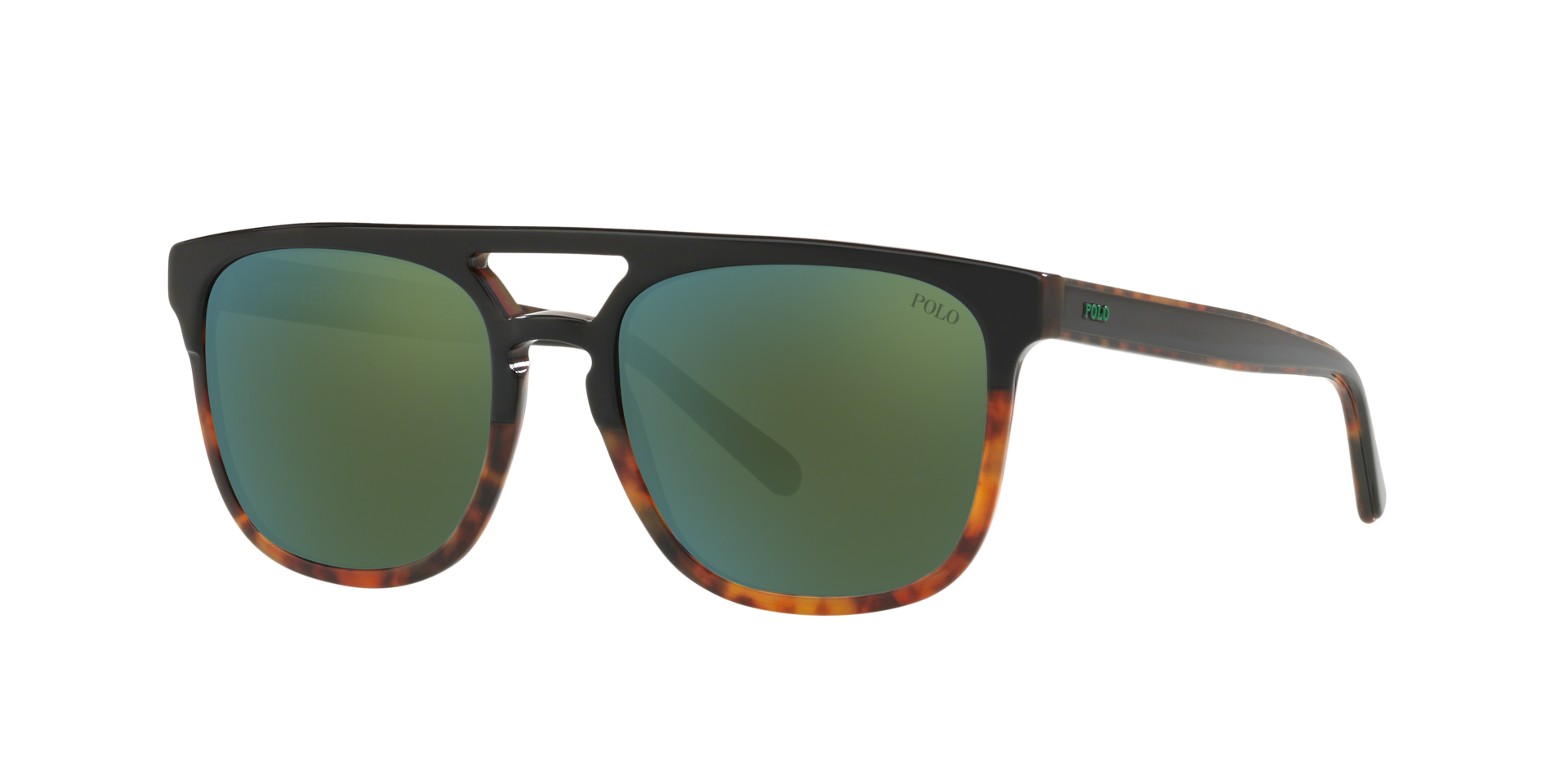 Polo Ralph Lauren Homme Sunglass PH4125 - Couleur du Monture: Noir brillant sur Havana Jerry, Couleur de Lentille: Flash Vert