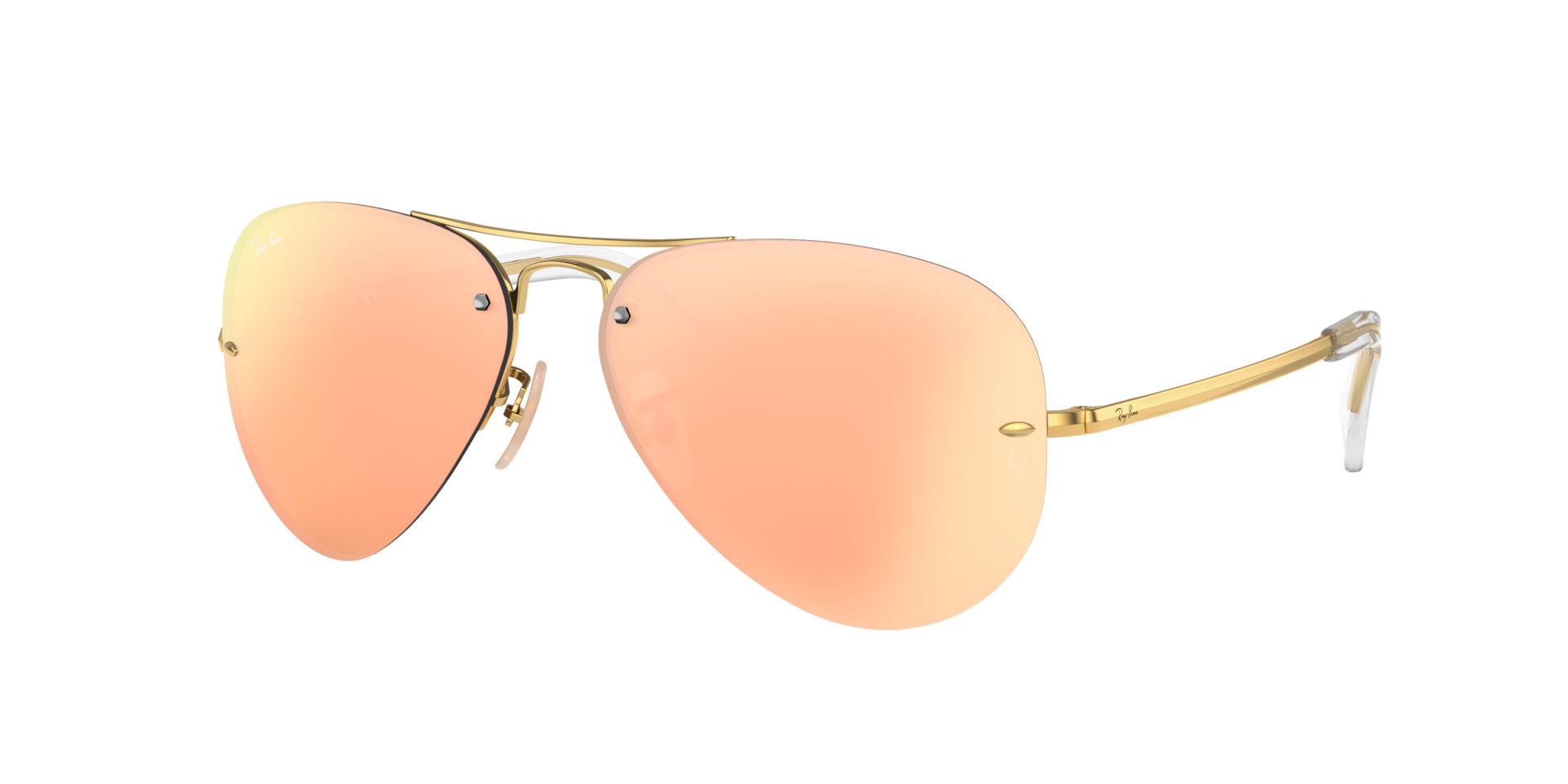 Ray-Ban Homme Sunglass RB3449 - Couleur du Monture Dor arista Couleur de Lentille Cuivre Effet miroir 128 €