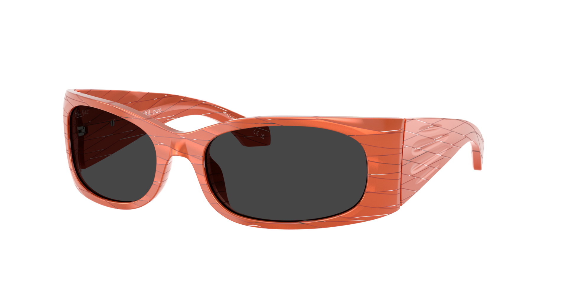 Alain Mikli Woman Sunglass A05509 -  Frame color: Orange Rhombus, Lens color: Polarized Black