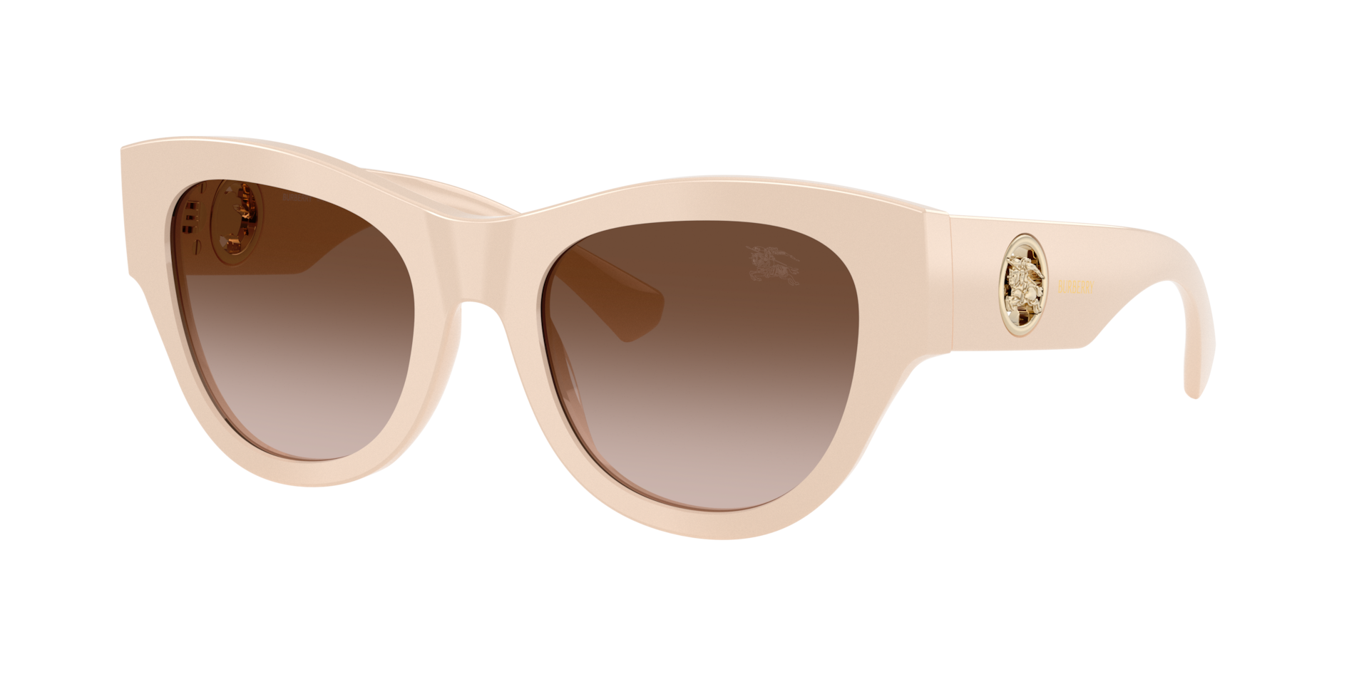Burberry Brown Woman Be4491 422313 Sunglasses Acetate Pink Round Normal Nuanced - Image 4