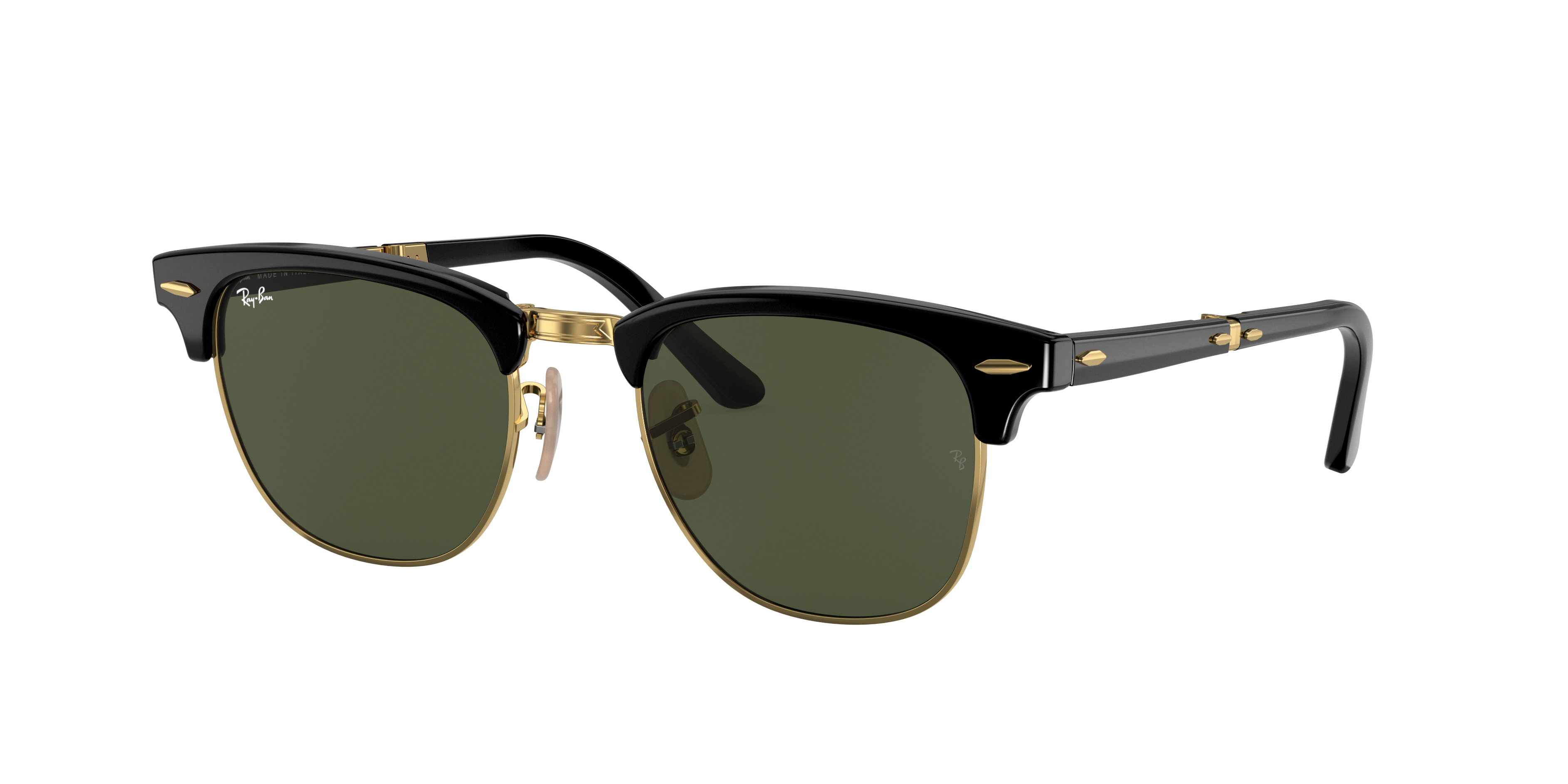 Ray-Ban Clubmaster Folding L (51 - 21) with Green lenses and Black