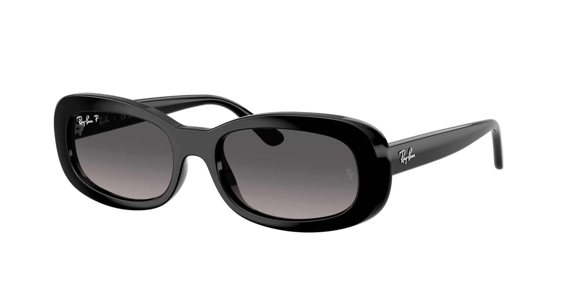 Ray-Ban Mujer Gris Degradado Polarizado Sunglass Rb2221 - Color Del Marco: Negro, Color De La Lente: