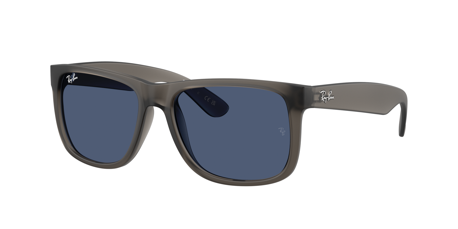 Ray-Ban Mann Sunglass Justin Classic - Rahmenfarbe: Opalgrau, Linsenfarbe: Dunkelblau