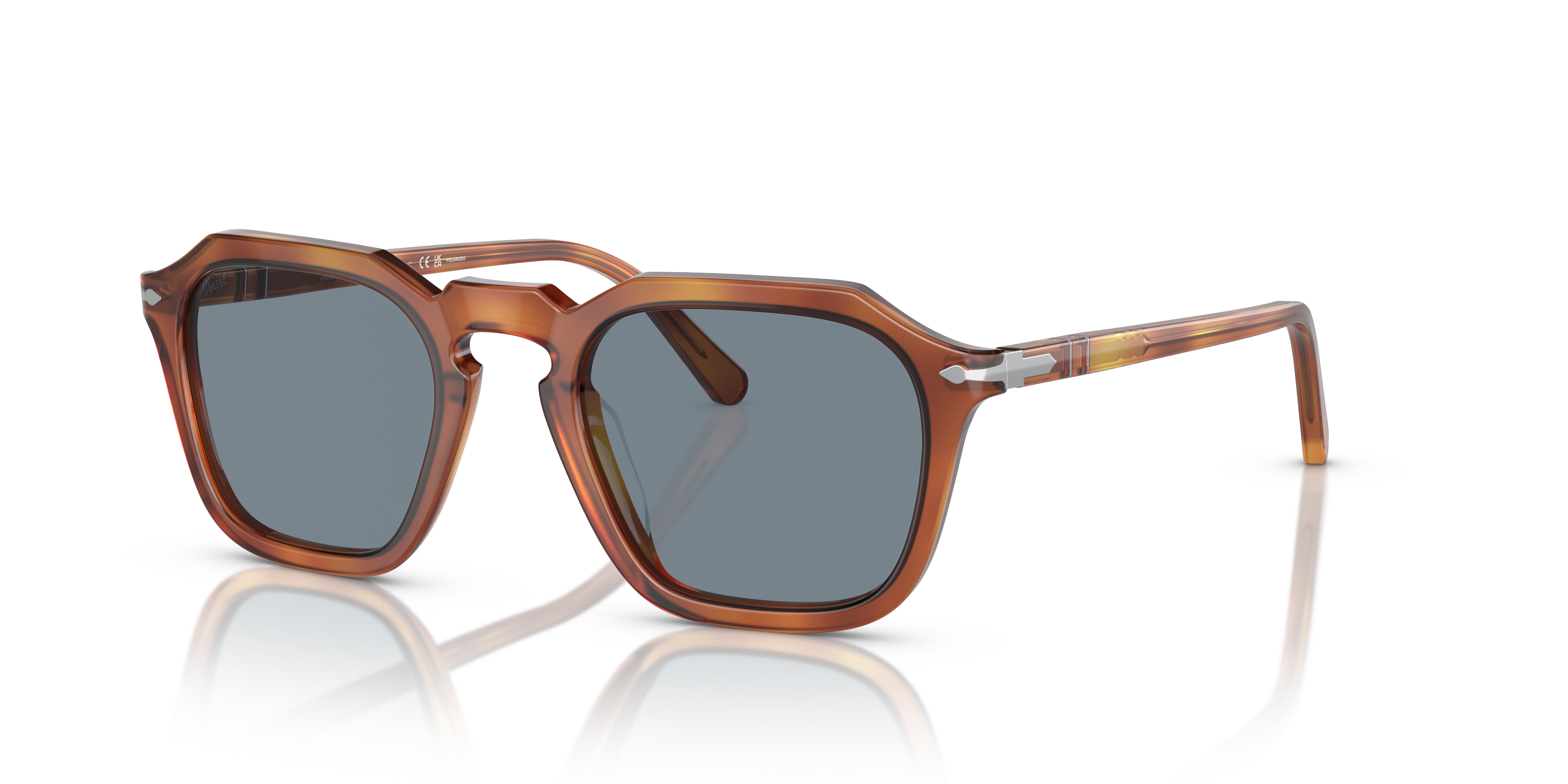 Persol PO3292S S (50 - 21) with Blue lenses and Brown frame