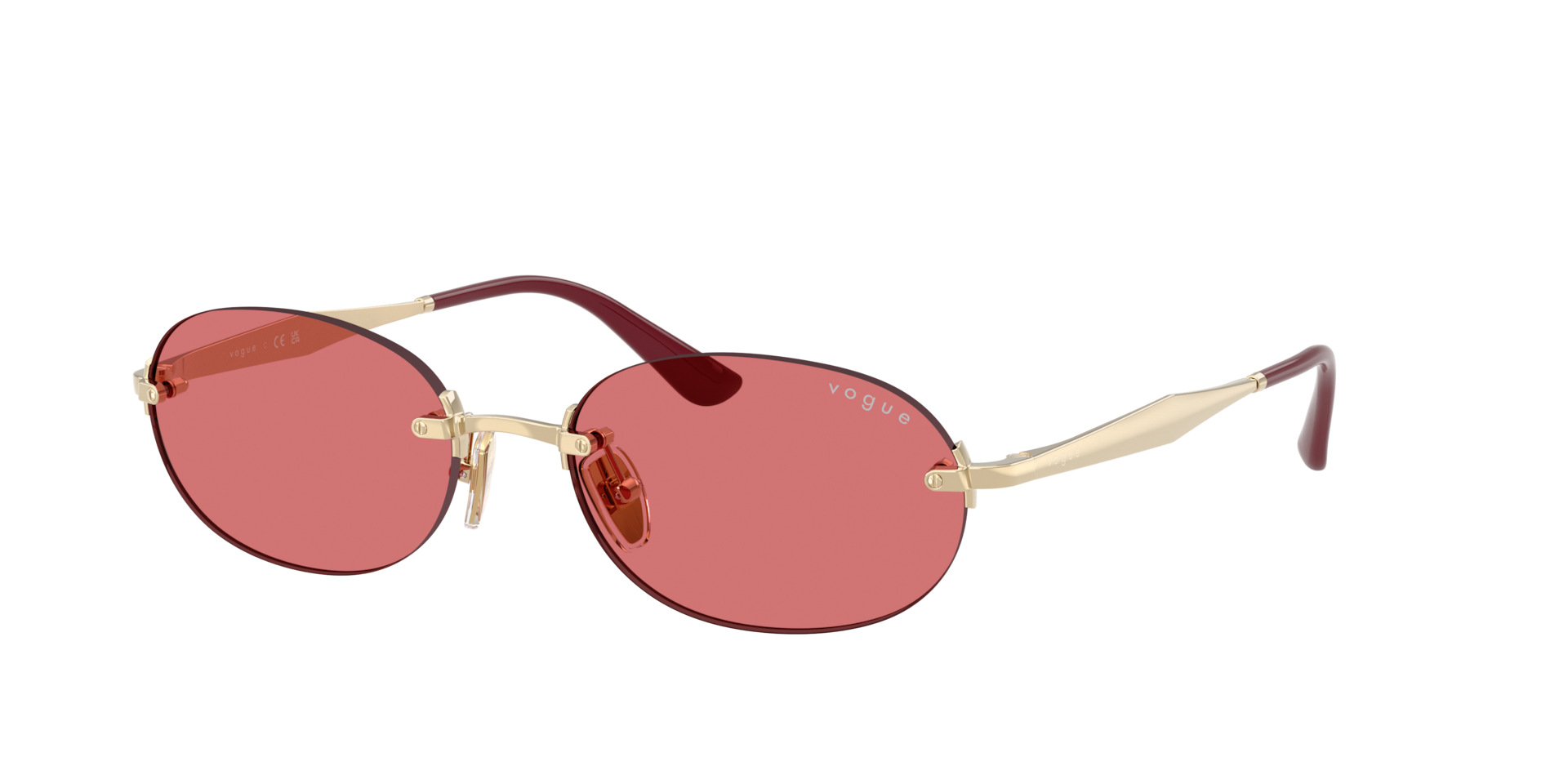 Vogue Eyewear Woman Sunglass VO4342S -  Frame color: Pale Gold, Lens color: Red