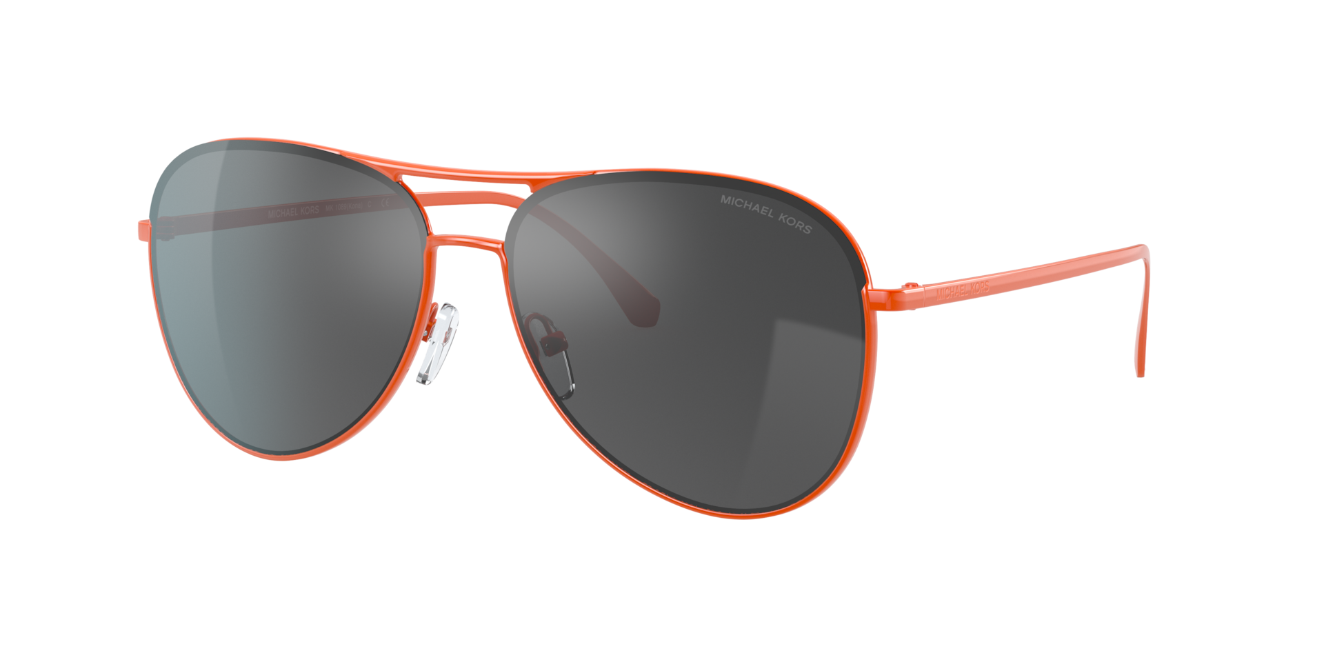 Michael Kors Femme Sunglass MK1089 Kona - Couleur du Monture: Orange, Couleur de Lentille: Gunmetal Effet miroir