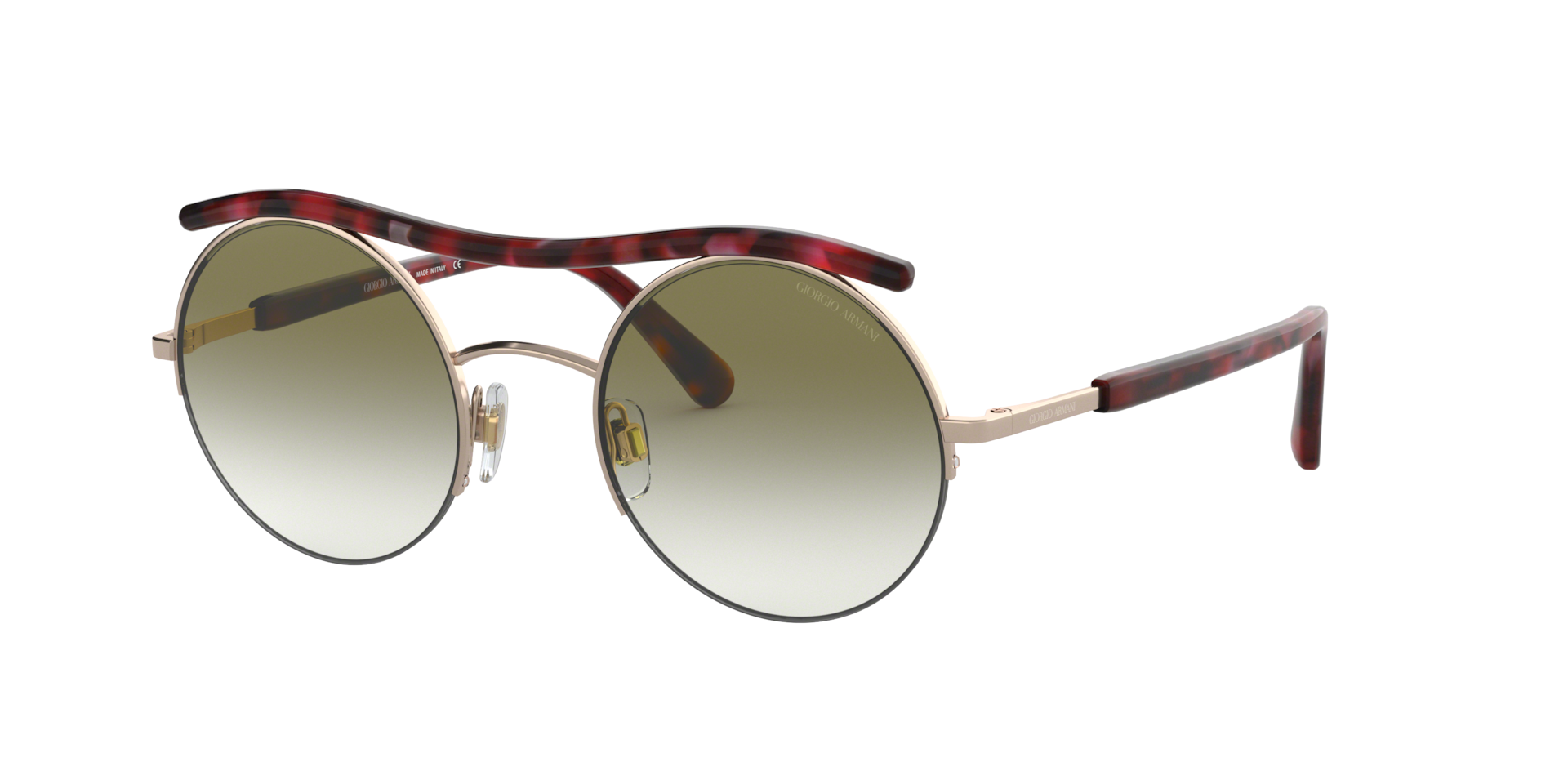 Giorgio Armani Femme Sunglass AR6082 - Couleur du Monture Or Rose Couleur de Lentille Dgrad Vert 130 €