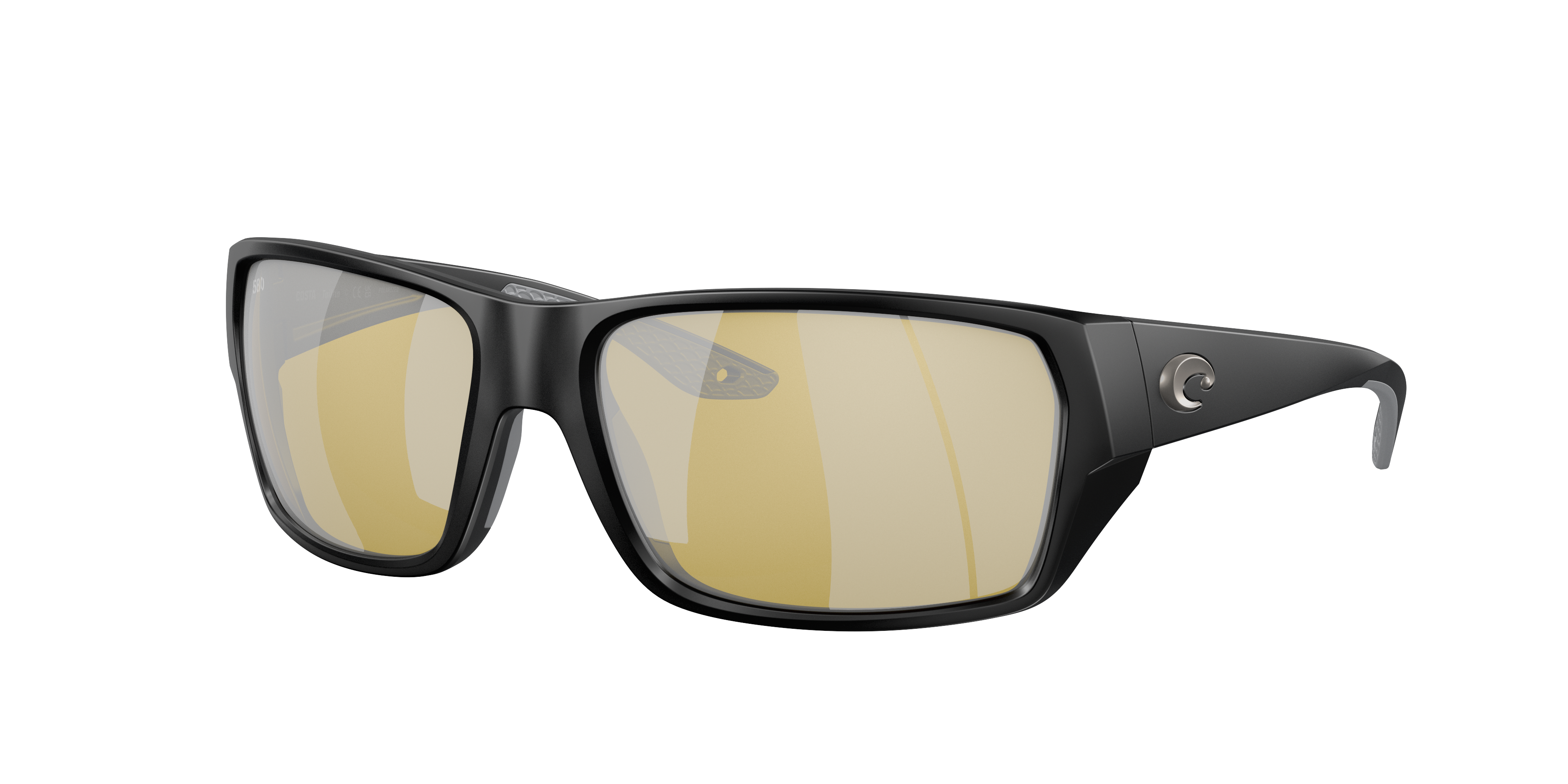 Costa Man Sunglass Tailfin -  Frame color: Matte Black, Lens color: Sunrise Silver Mirror