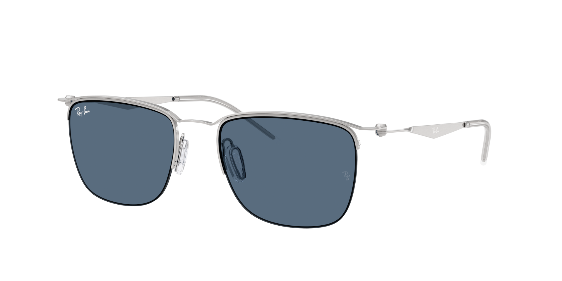 Ray-Ban Unisex Sunglass RB8550 -  Framekleur: Zilver, Lenskleur: Blauw