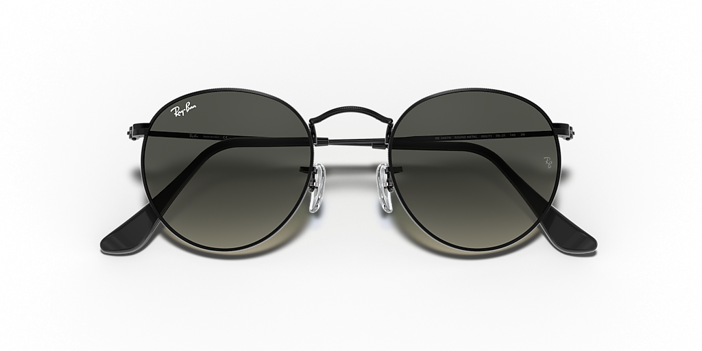 Ray-Ban Round Flat Lenses L (53 - 21) with Grey lenses and Black