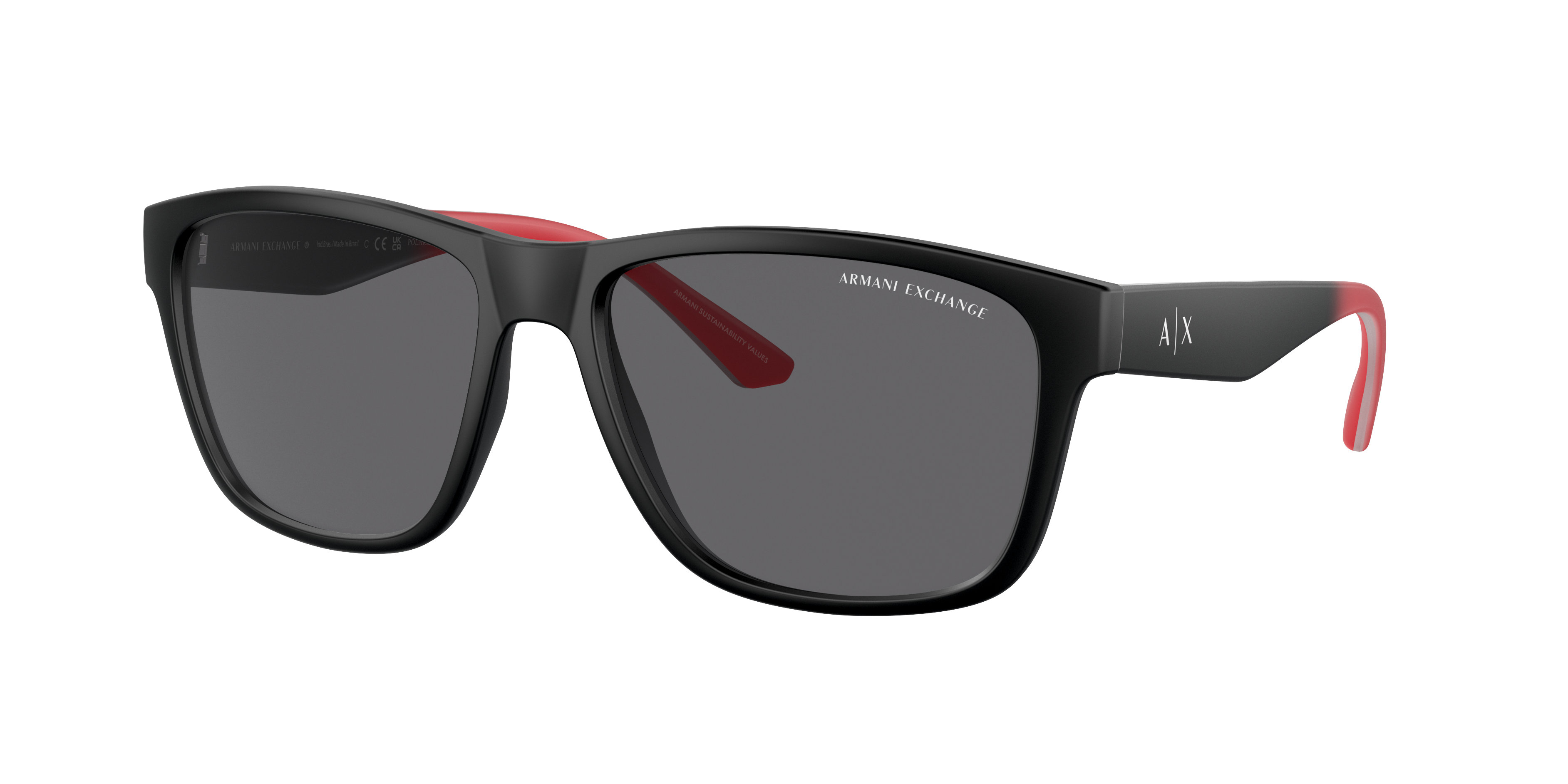Armani Exchange Man Sunglass AX4135S -  Frame color: Matte Black, Lens color: Grey Polarized