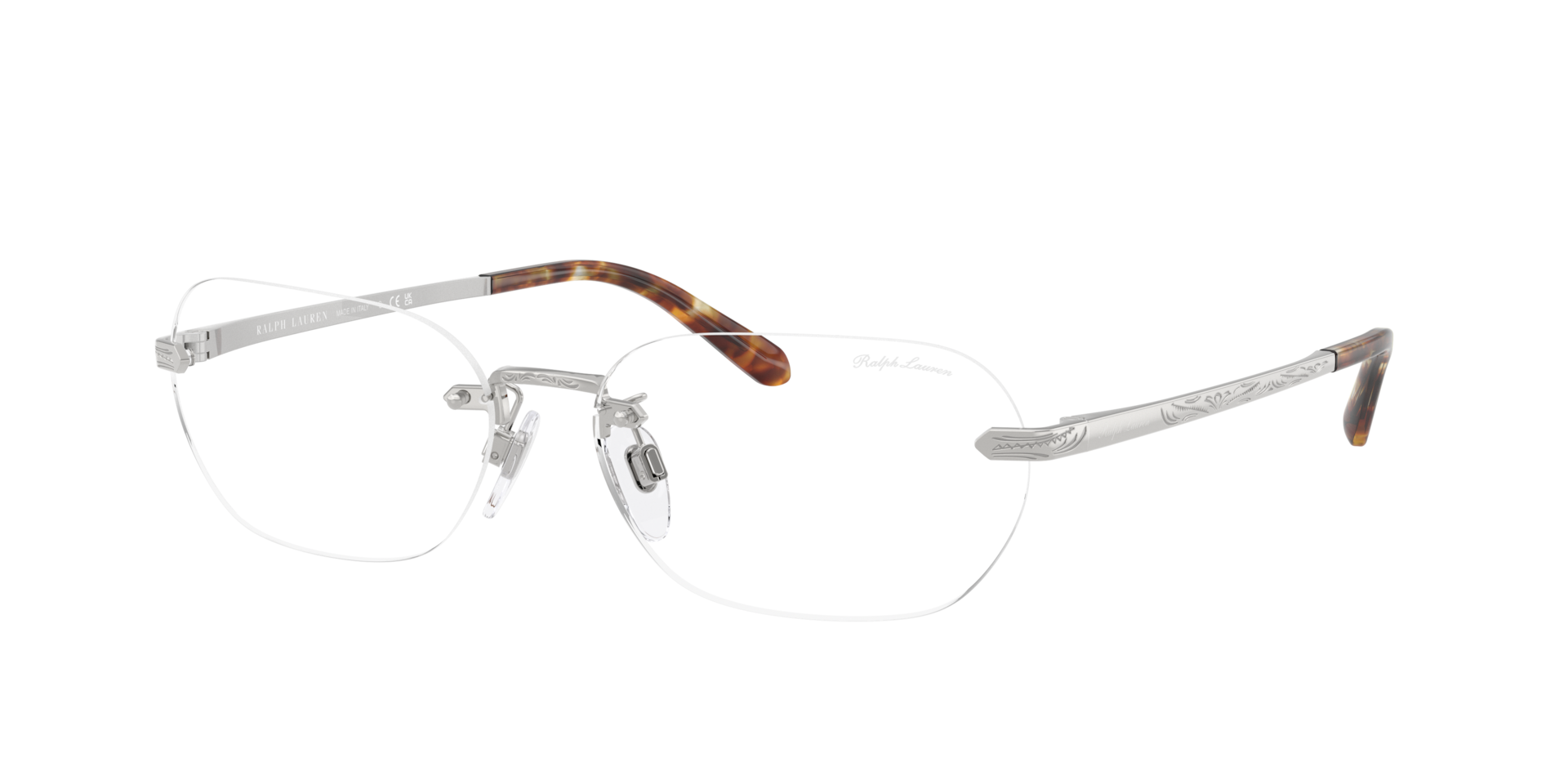 Ralph Lauren Femme Sunglass RL7089 - Couleur du Monture Argent brillant Couleur de Lentille Clear Blue-Violet Light Filter 147 €