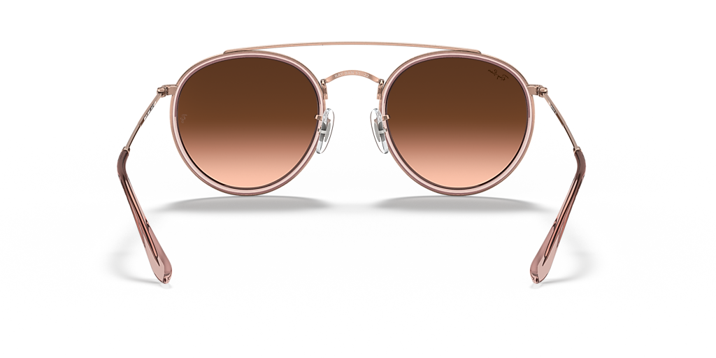 Ray-Ban Round Double Bridge M (51 - 22) with Brown lenses and