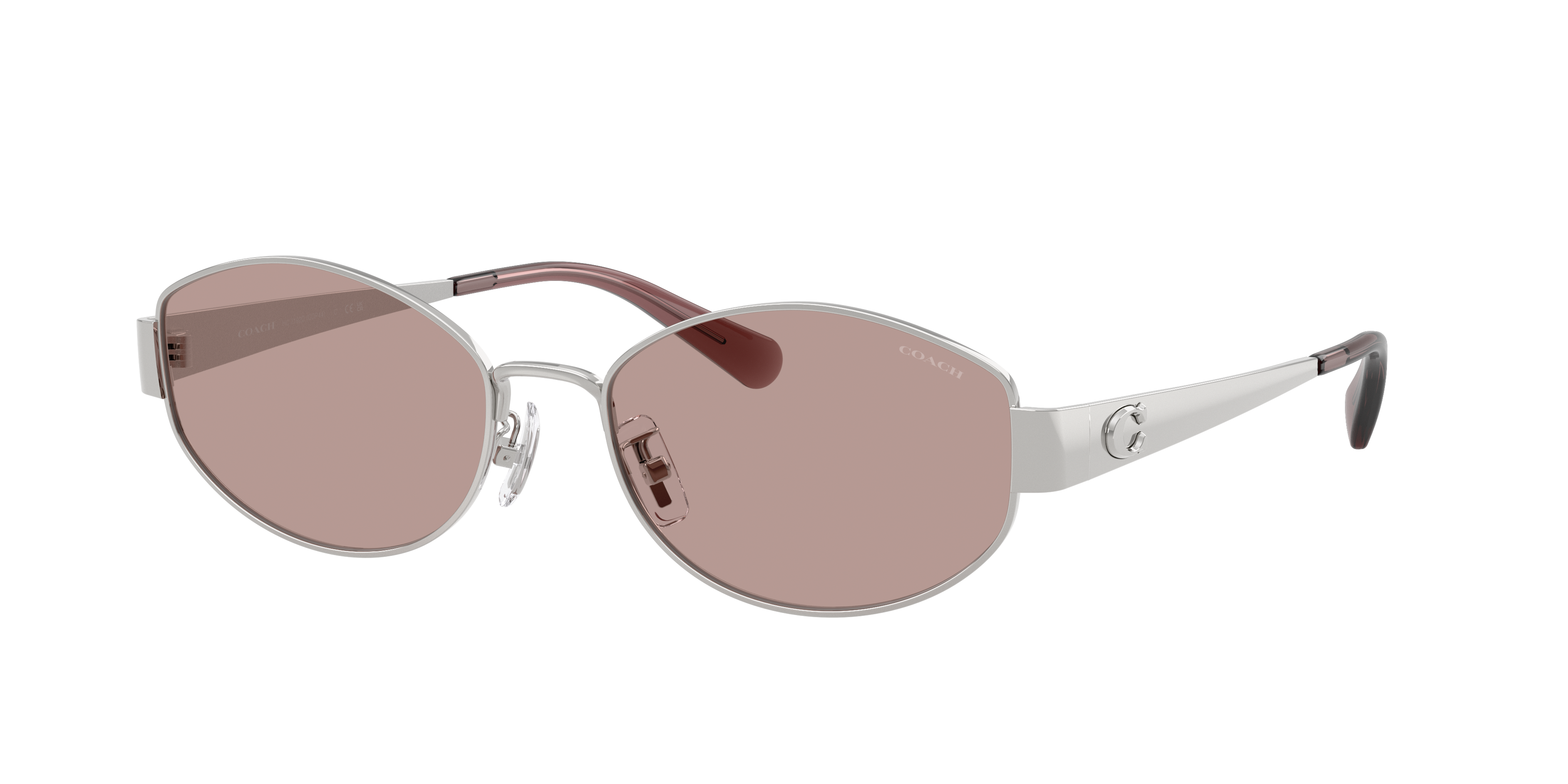 Coach Woman Sunglass CDP44 -  Frame color: Shiny Silver, Lens color: Purple Solid