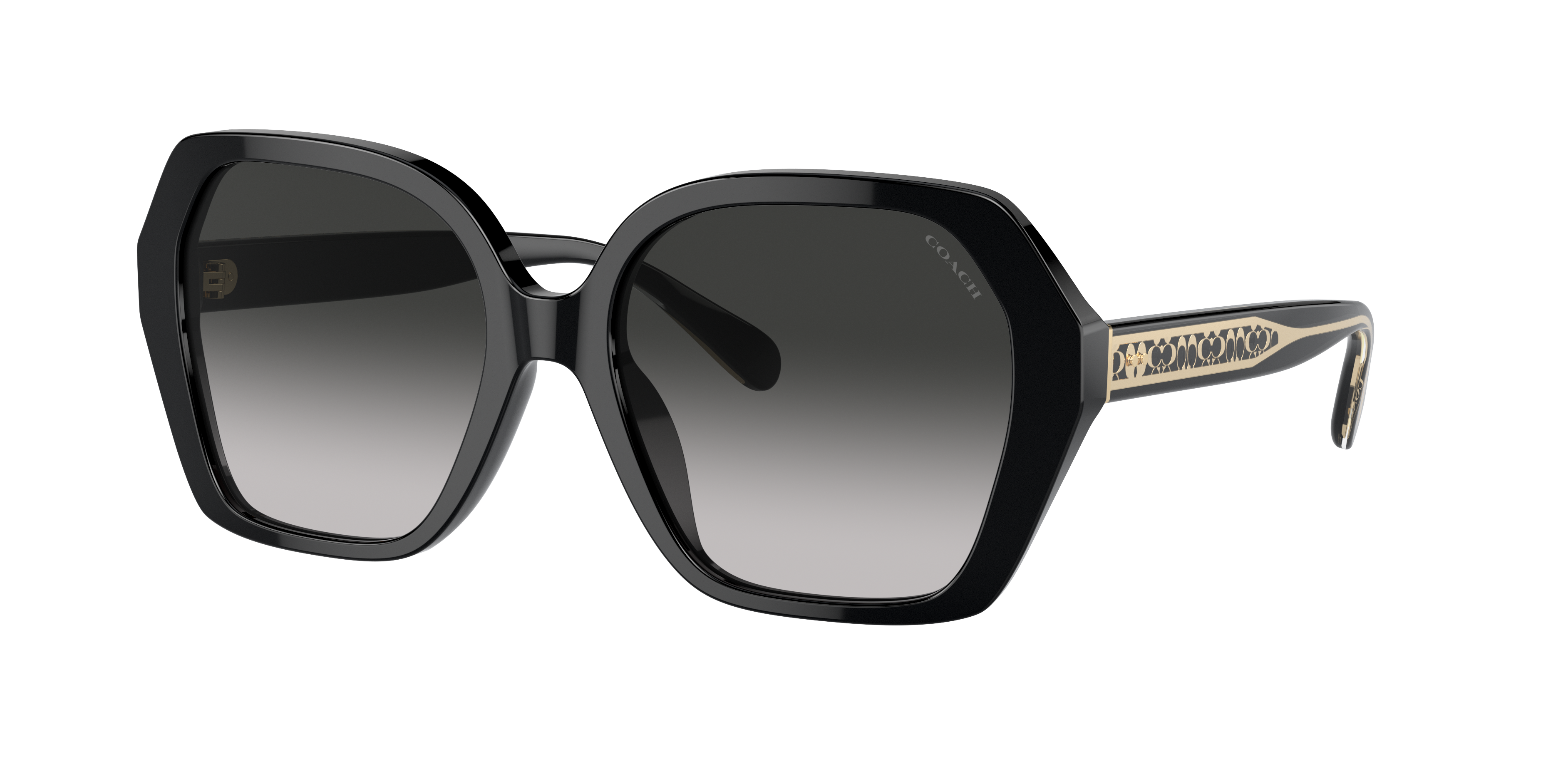 Coach Woman Sunglass CR615 -  Frame color: Black, Lens color: Grey Gradient