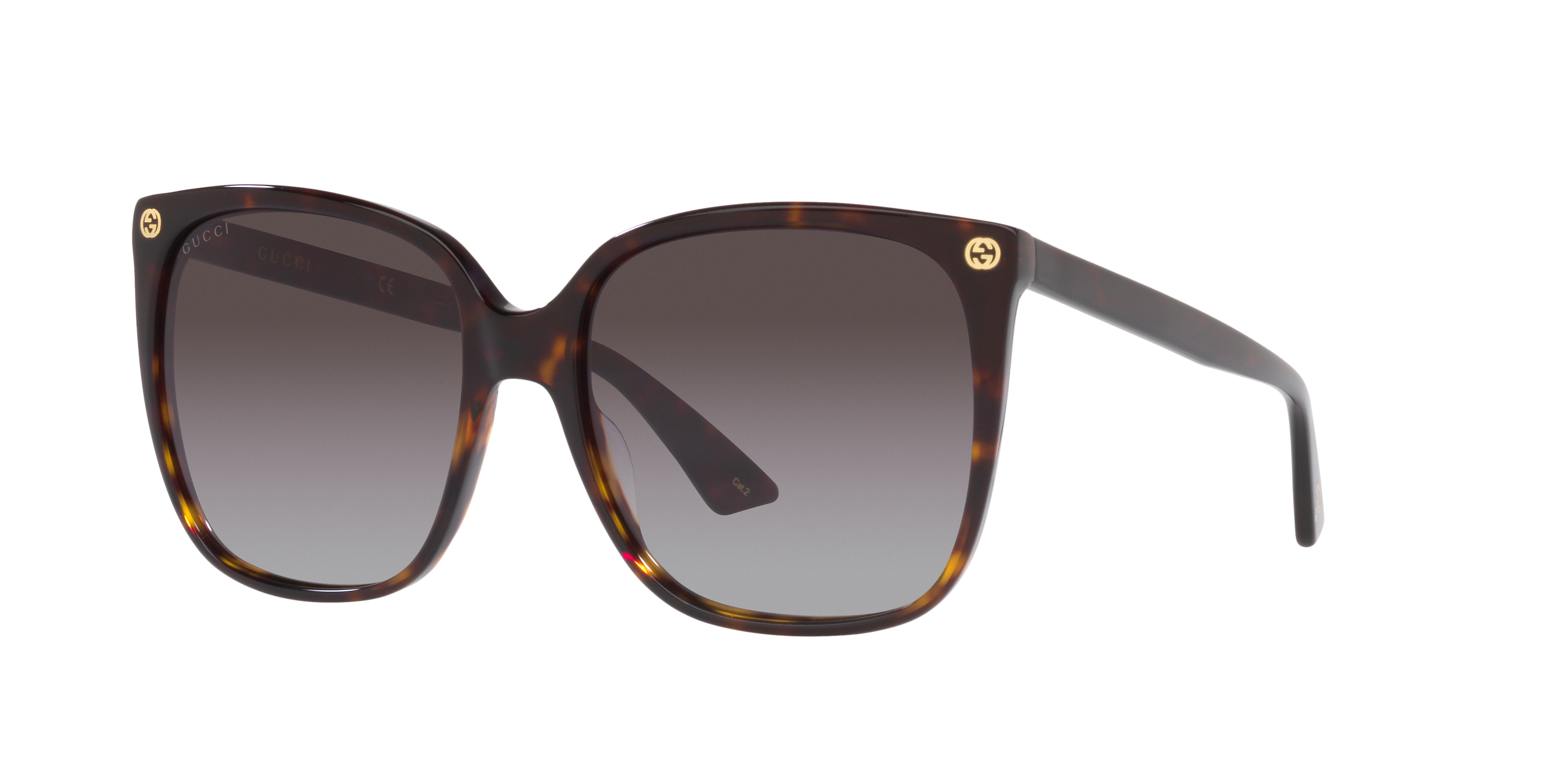 Gucci GG0022S L (57 - 18) with Brown lenses and Tortoise frame