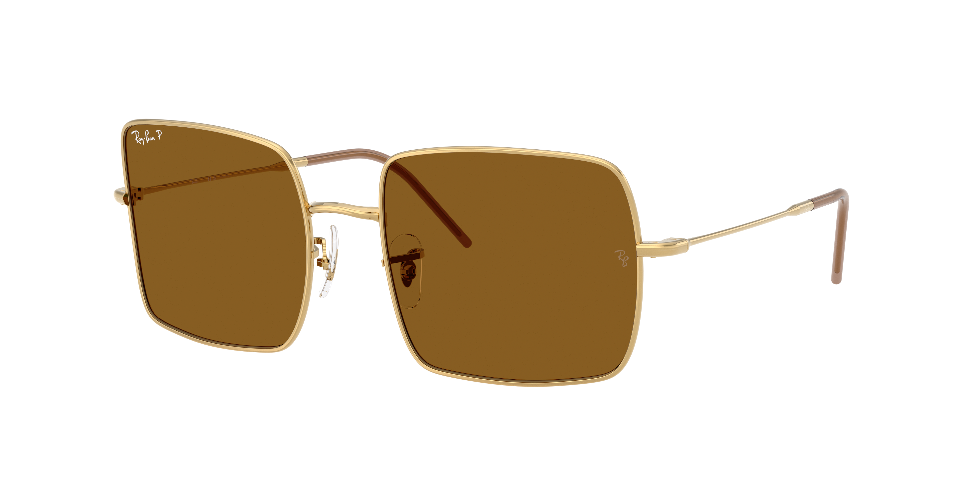 Ray-Ban Square 1971 Reverse L (54 - 19) with Brown lenses and Gold