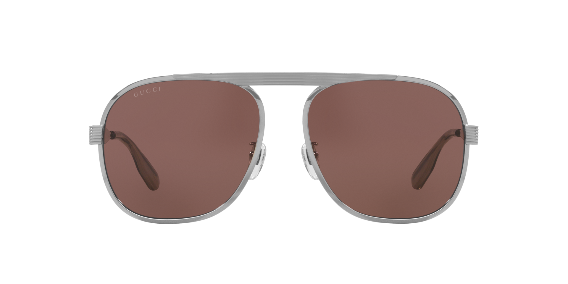 Gucci GG1514S XXL (60 - 18) with Brown lenses and Silver frame