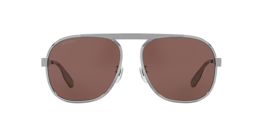 Gucci GG1514S XXL (60 - 18) with Brown lenses and Silver frame