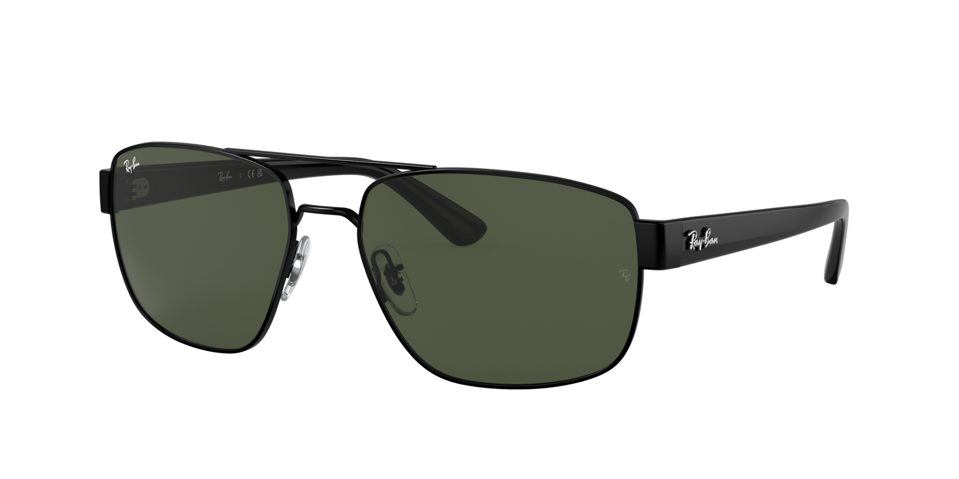 Ray-Ban RB3663 XL (60 - 17) with Green lenses and Black frame