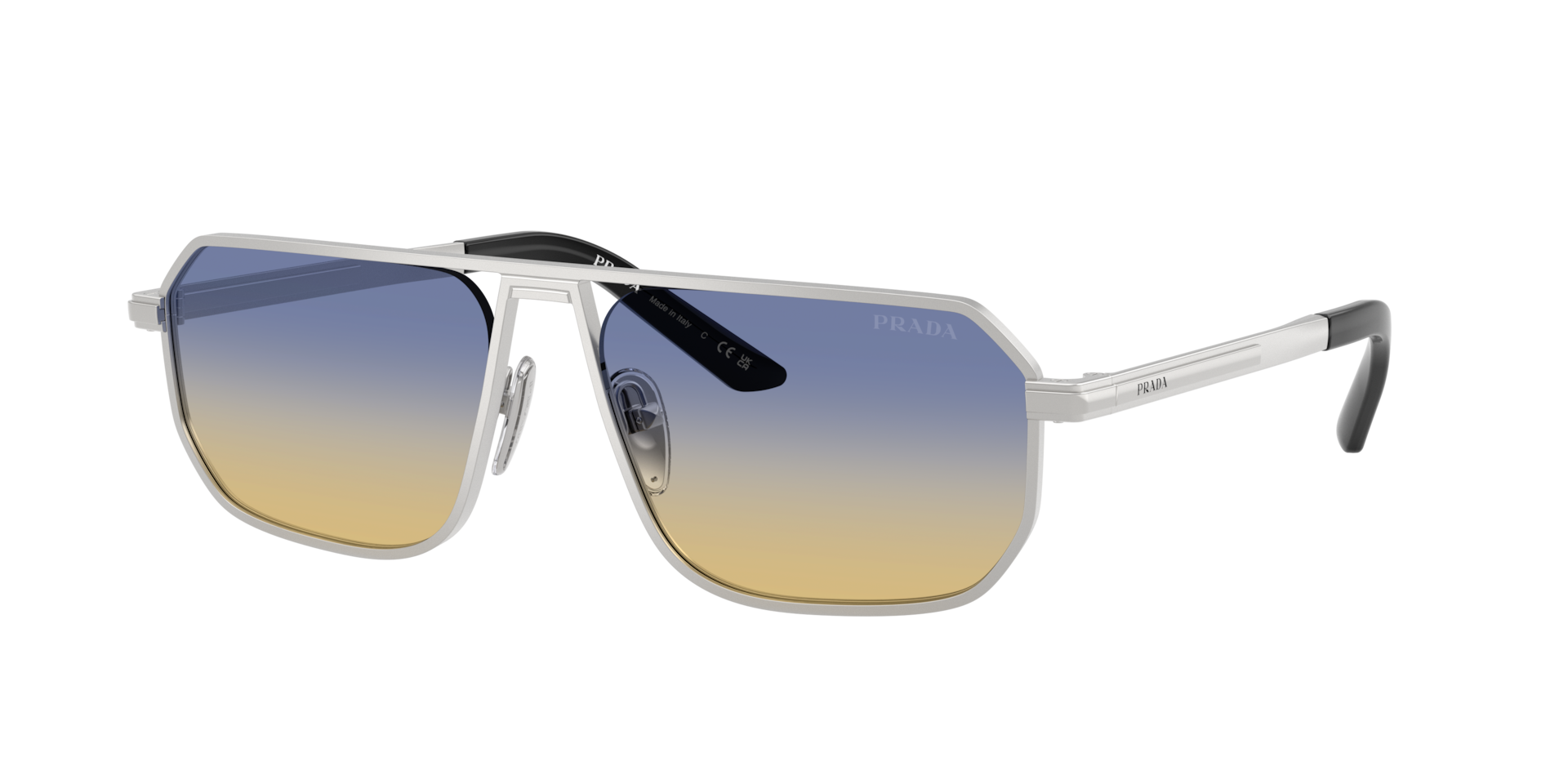 Prada PR A53S XXL (59 - 17) with Yellow lenses and Silver frame
