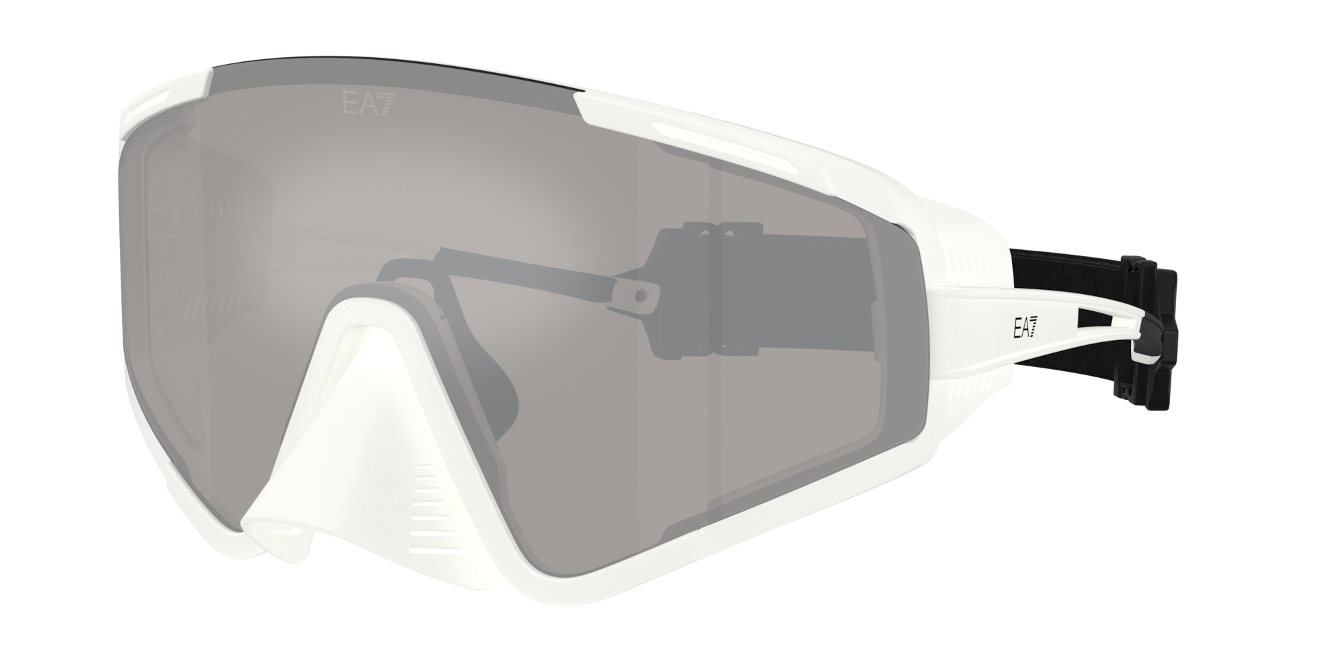 EA7 Homme Sunglass Q74009 - Couleur du Monture Blanc Artique Mat Couleur de Lentille Gris clair Effet miroir Agent 218 €