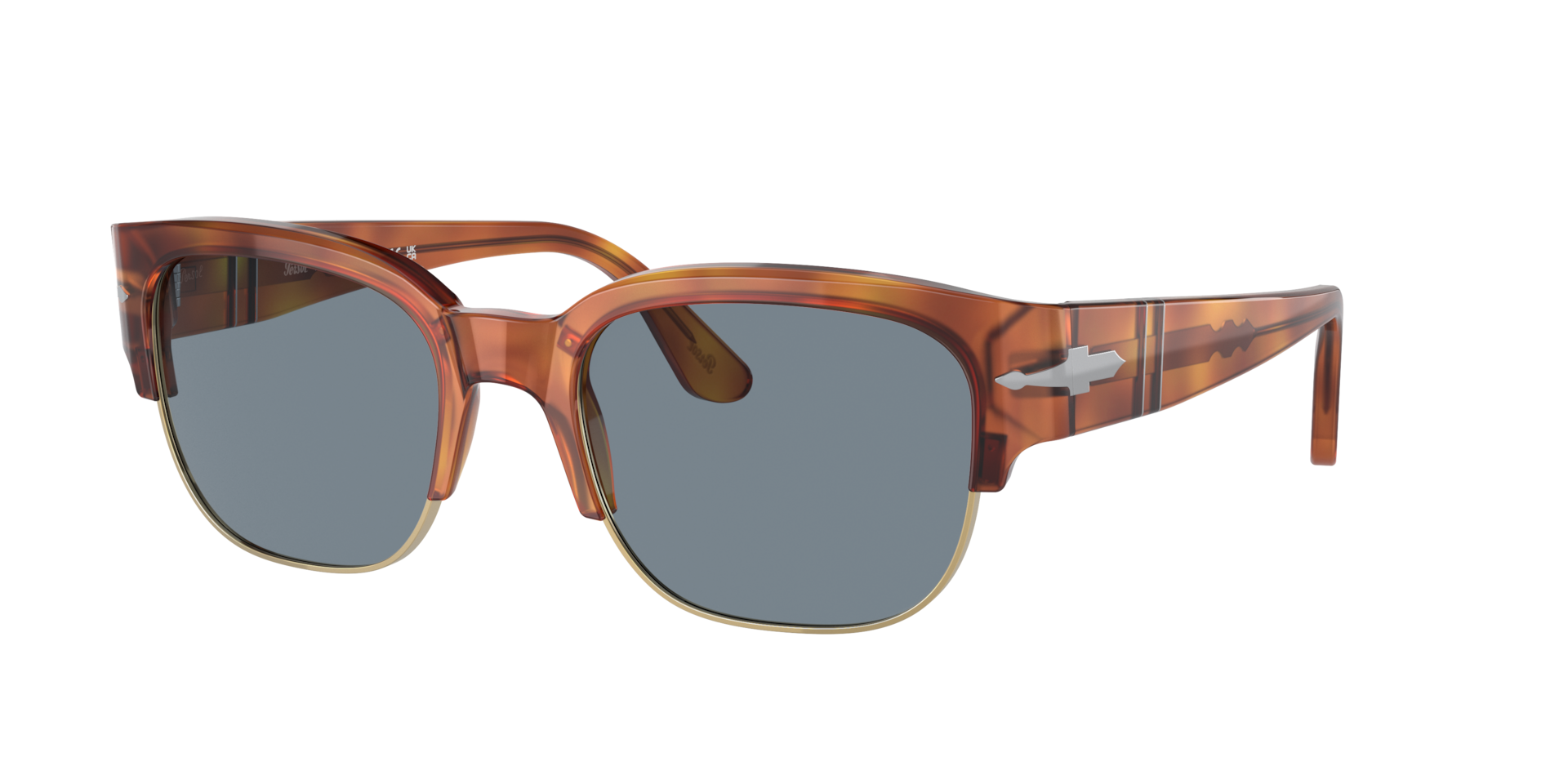 Persol Unisex Sunglass PO3319S - Tom -  Frame color: Terra Di Siena, Lens color: Light Blue
