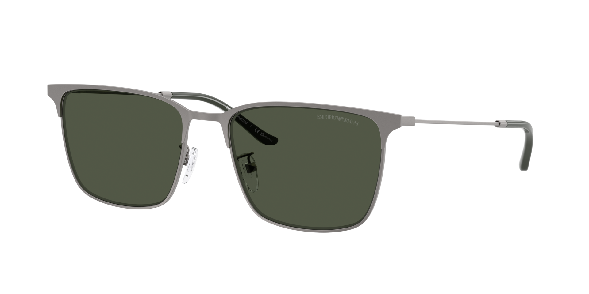 Emporio Armani , Matte Gunmetal Polarized Sunglasses Polarized Dark Green lenses, EA2164D 30039A, Mojo Glasses - Image 3