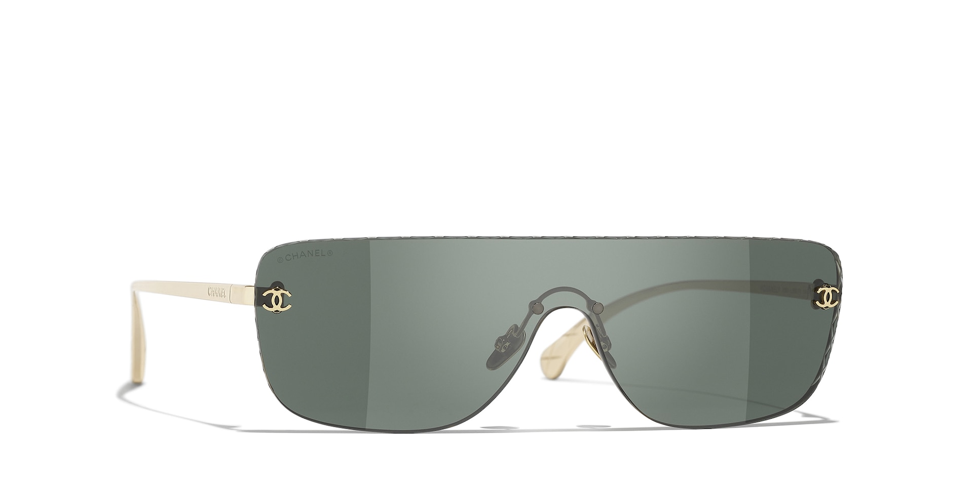 Chanel Woman Sunglass Shield Sunglasses CH4293 -  Frame color: Green, Lens color: Green