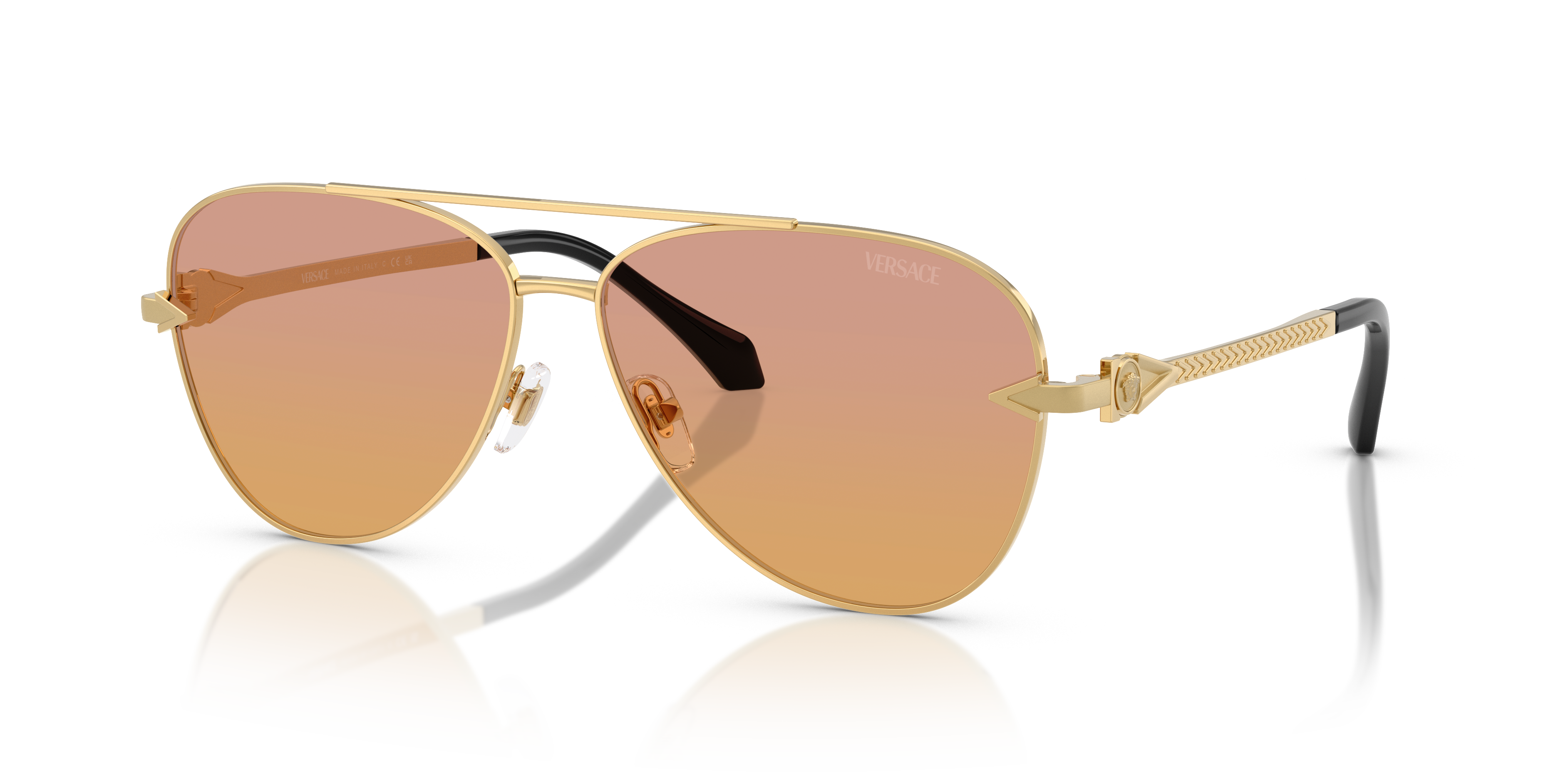 Versace VE2283 XL (61 - 13) with Orange lenses and Gold frame