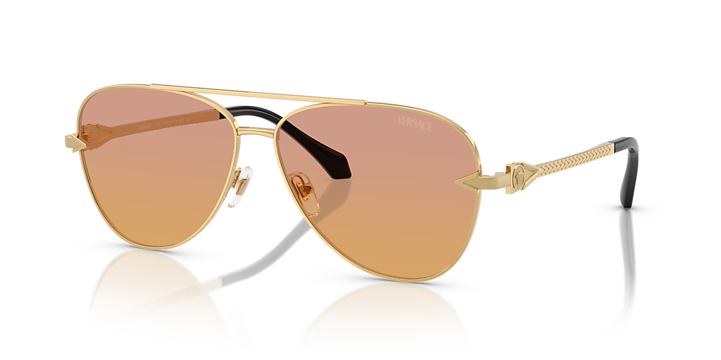 Versace VE2283 XL (61 - 13) with Orange lenses and Gold frame
