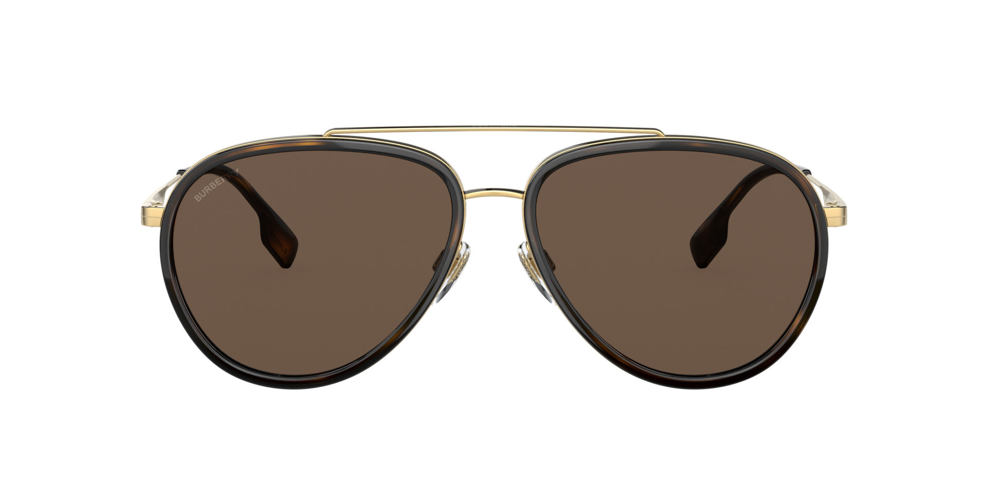Burberry Oliver XL (59 - 15) com Lentes Marrom e Armação Ouro