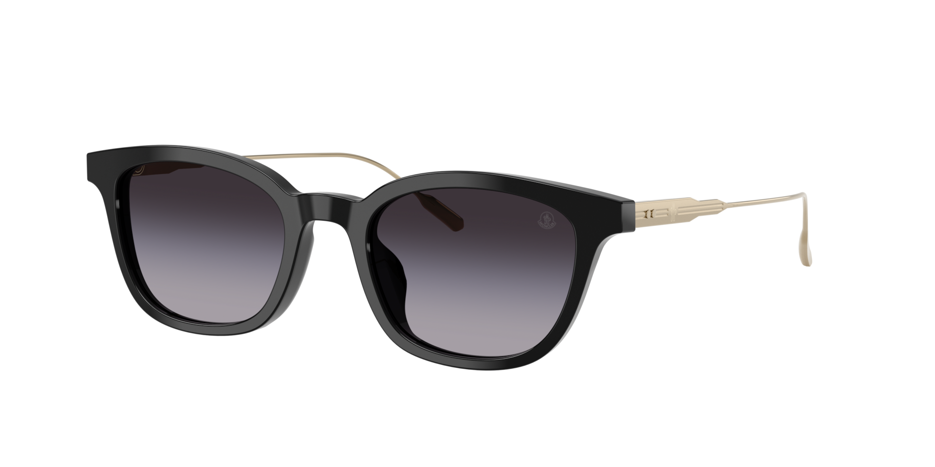 Moncler Unisex Sunglass Lentis - Frame color: Shiny Black, Lens color: Gradient Grey