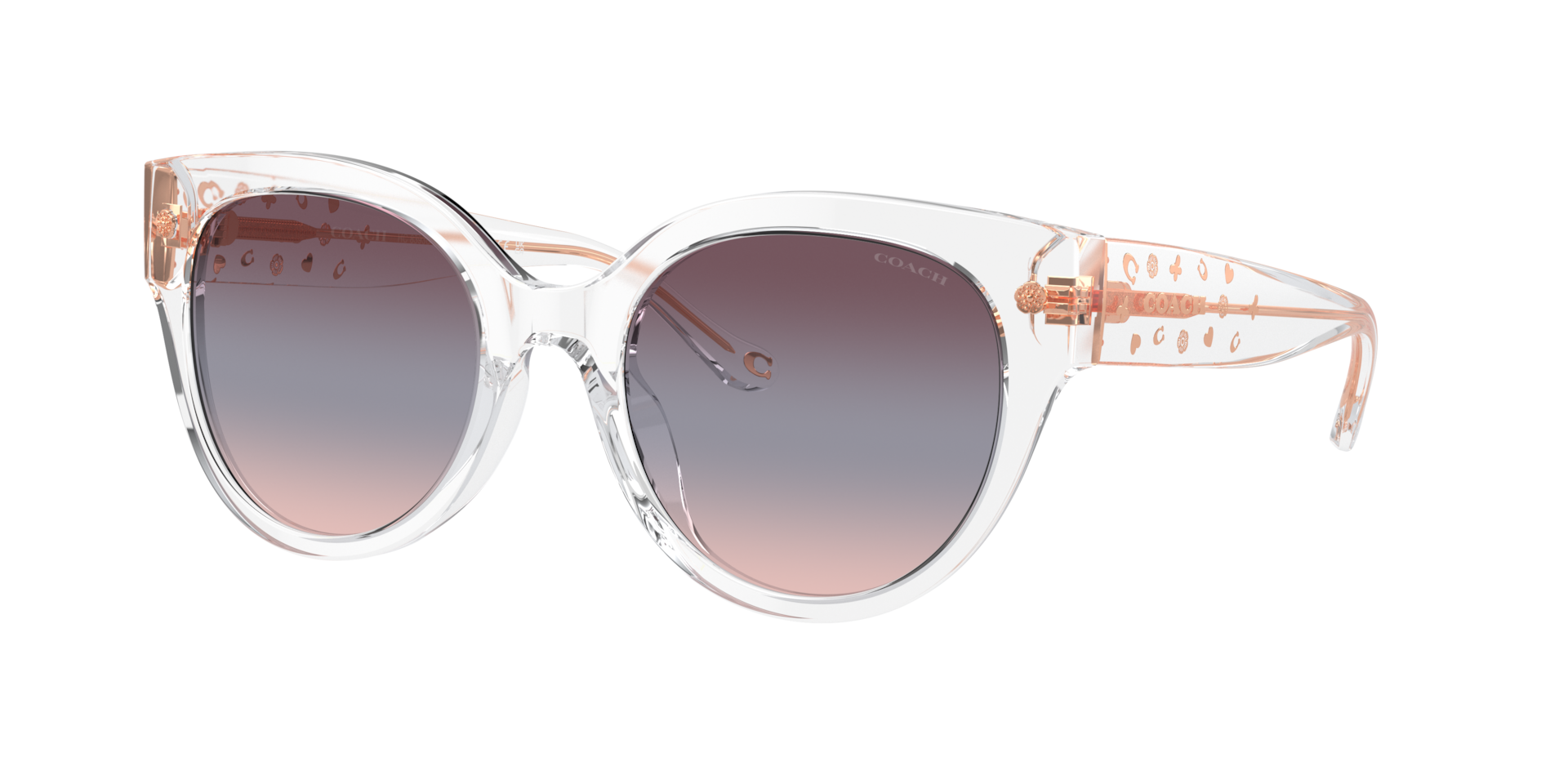 Coach Woman Sunglass CR612 -  Frame color: Transparent Clear, Lens color: Purple Blue Pink Gradient