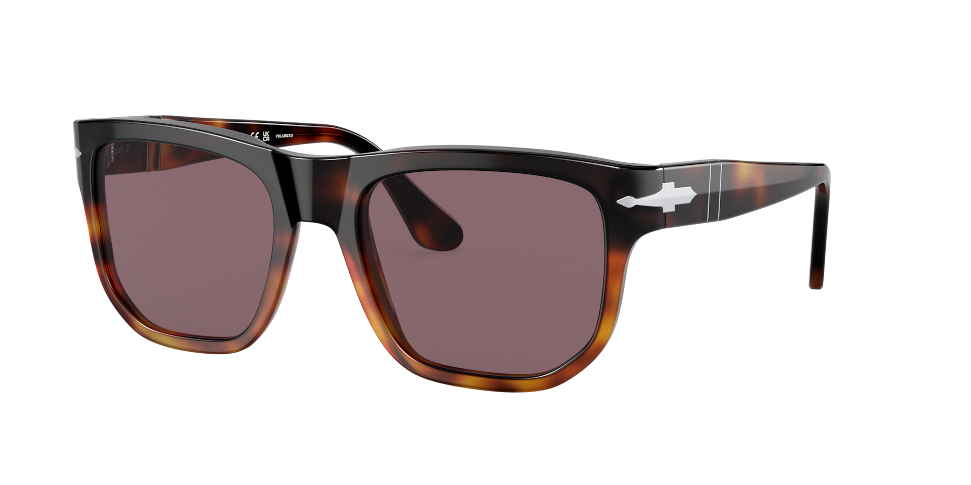 Persol Unisex Sunglass PO3306S - Couleur du Monture Brown Cut Light Brown Tortoise Couleur de Lentille Violet fonc polarisant 130 €