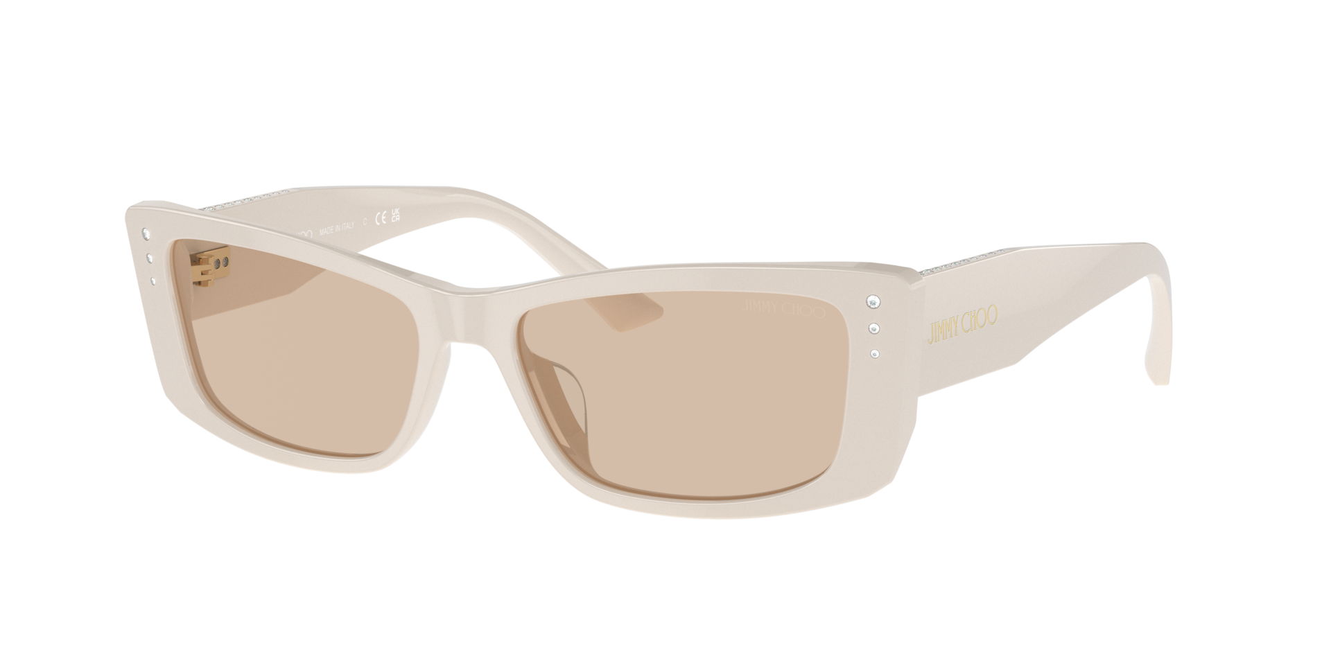 Jimmy Choo Frau Sunglass JC5002BU - Rahmenfarbe: Weiß, Linsenfarbe: Hellbraun