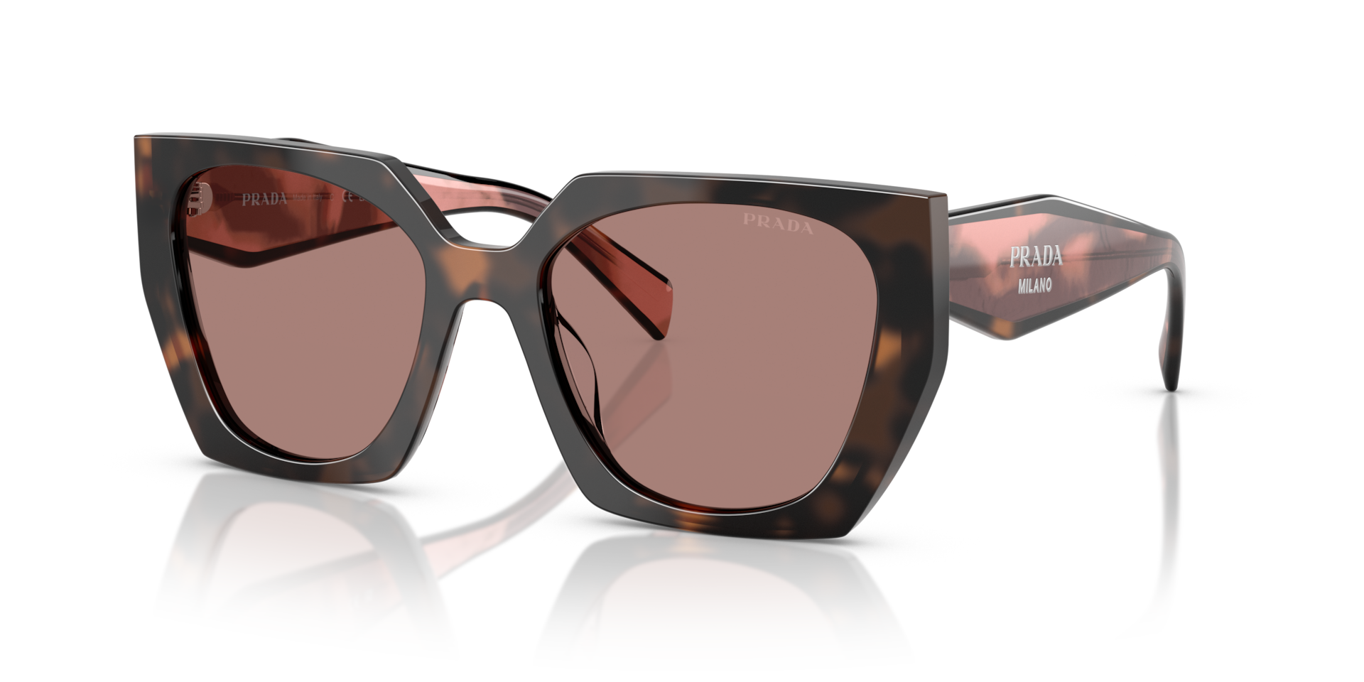 Prada PR 15WS M (54 - 19) with Brown lenses and Tortoise frame
