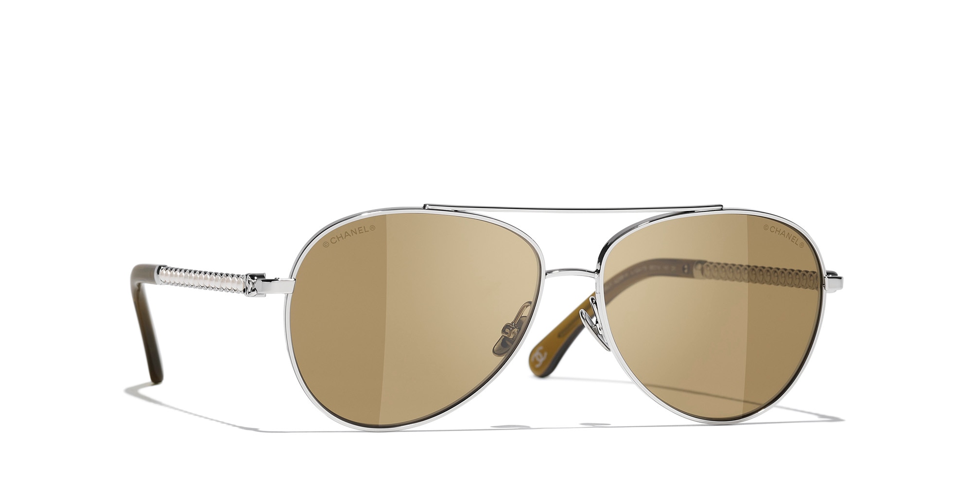 Chanel Woman Sunglass Pilot Sunglasses CH4298H CH4298H -  Frame color: Transparent Olive, Lens color: Olive