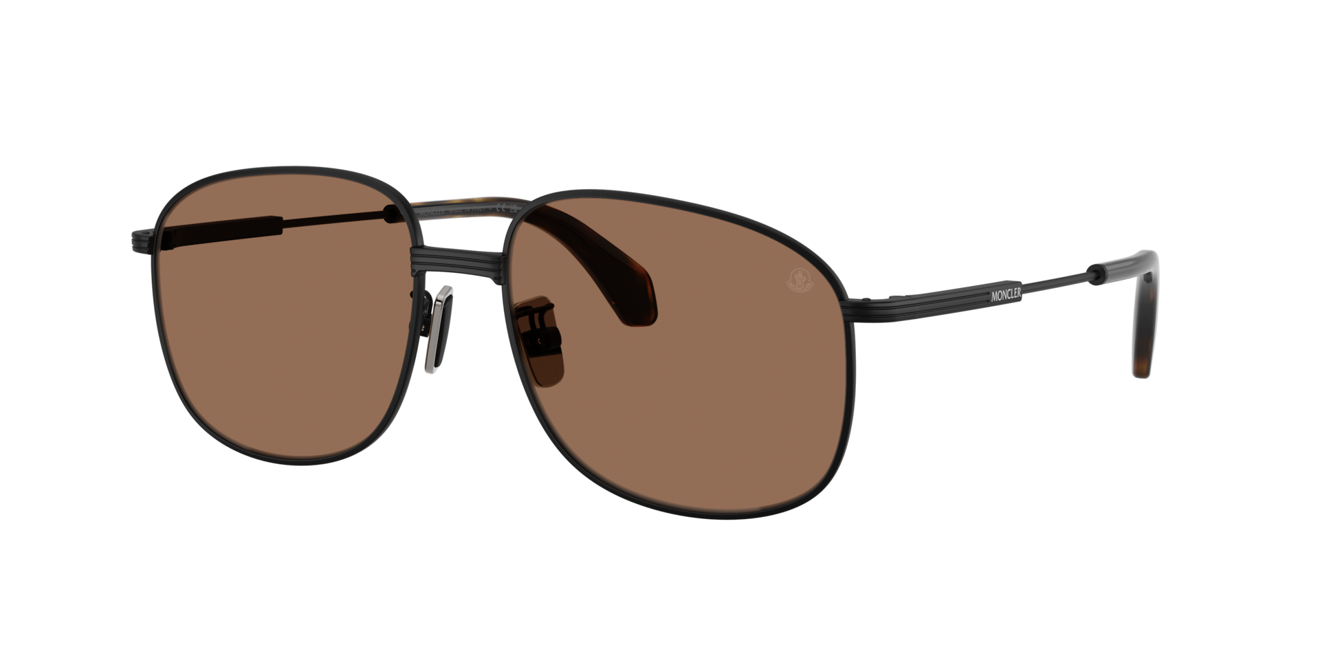 Moncler Unisex Sunglass Fennix -  Frame color: Matte Black, Lens color: Solid Brown