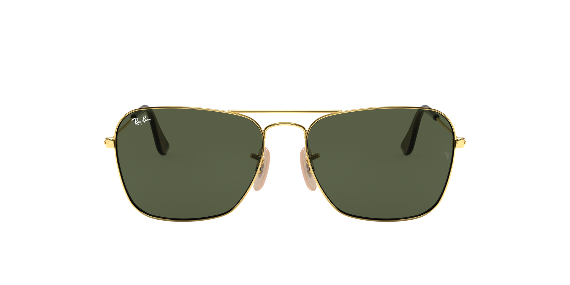 Ray-Ban Caravan XL (58 - 15) with Green lenses and Gold frame
