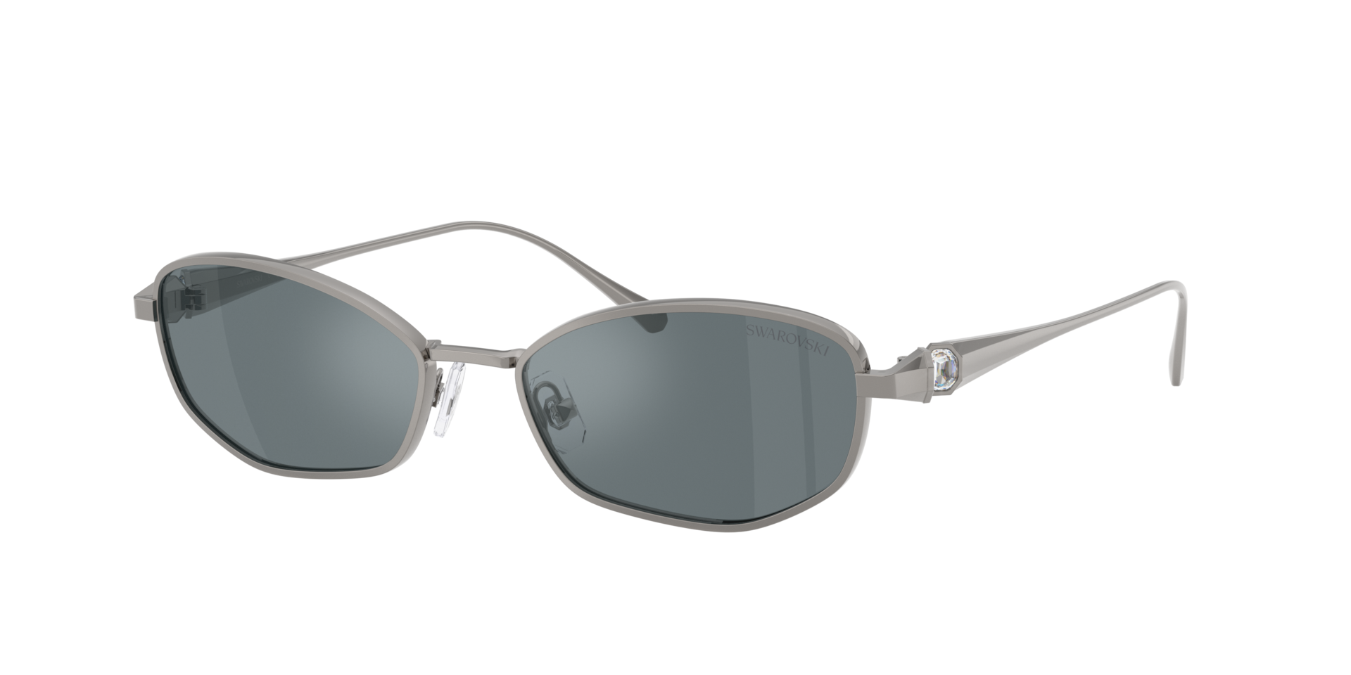Swarovski Woman Sunglass SK7042 -  Frame color: Gunmetal, Lens color: Grey Mirror Black