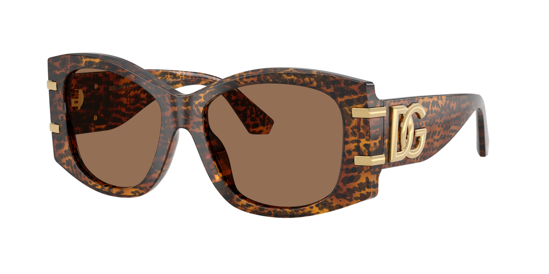 Dolce&Gabbana Frau Sunglass DG4501 - Rahmenfarbe: Leo Transparent, Linsenfarbe: Dunkelbraun