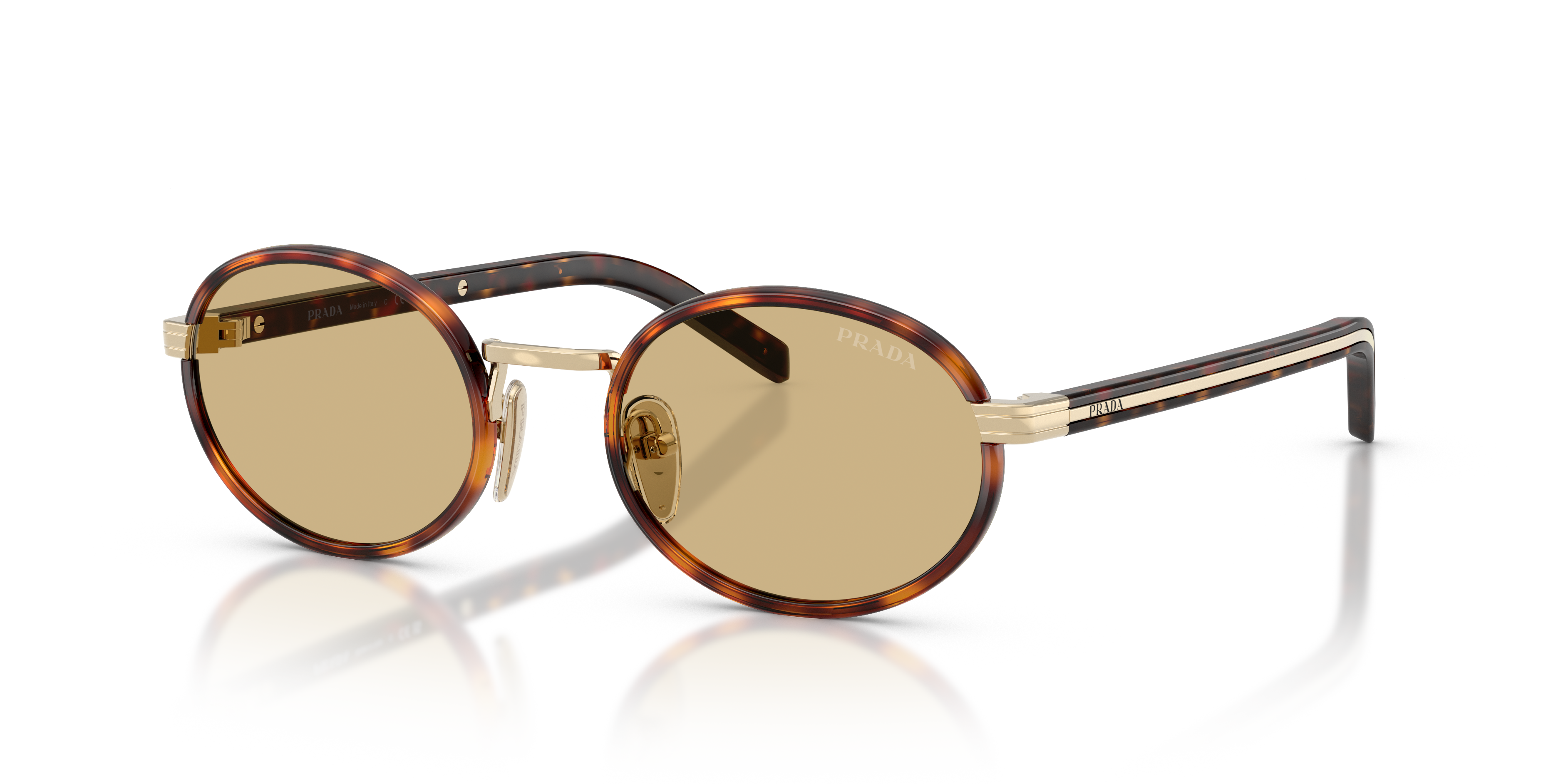 Prada PR B56S XS (52 - 20) with Yellow lenses and Tortoise frame