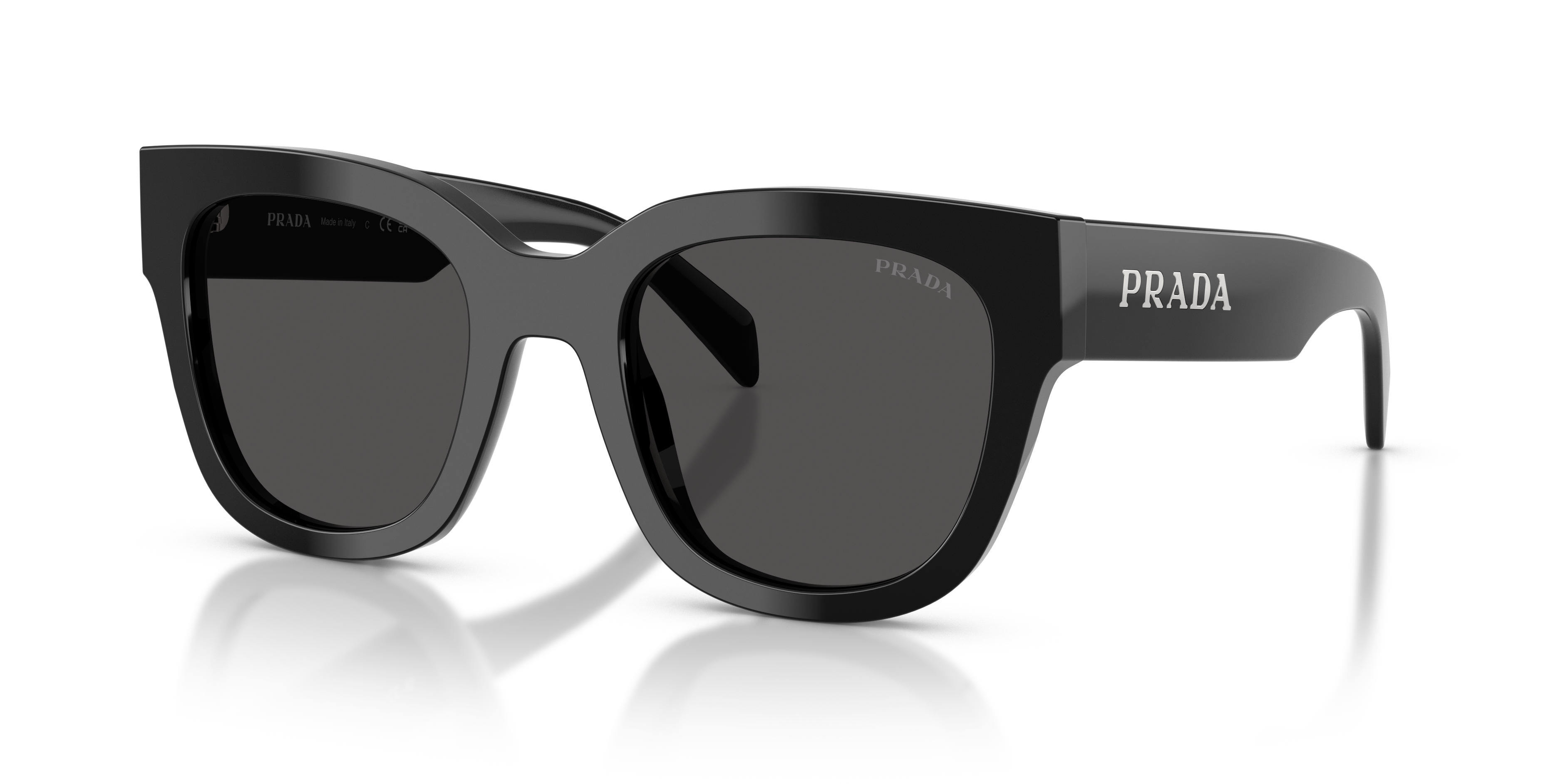 Prada PR C04SF L (53 - 20) with Grey lenses and Black frame