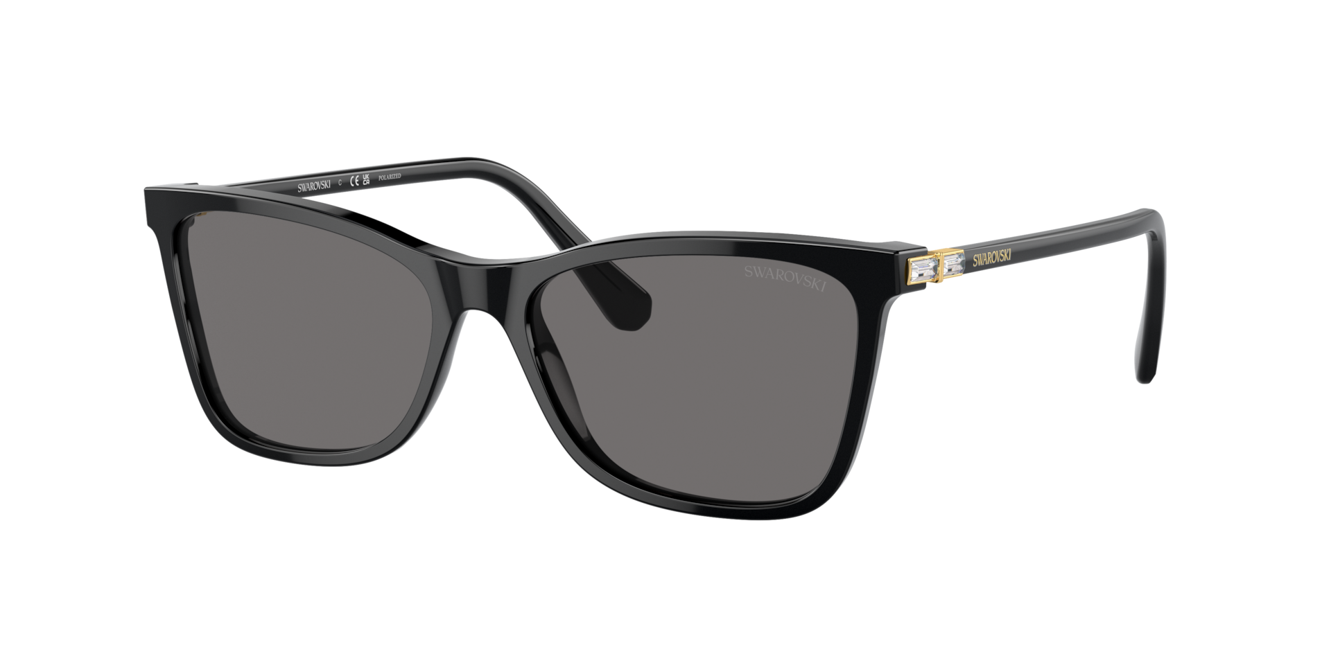 Swarovski Woman Sunglass SK6004 -  Frame color: Black, Lens color: Dark Grey Polarized