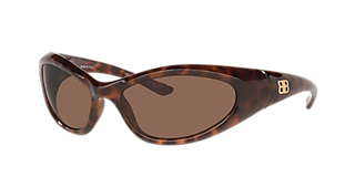Balenciaga BB0384S XXL (70 - 19) with Brown lenses and Tortoise
