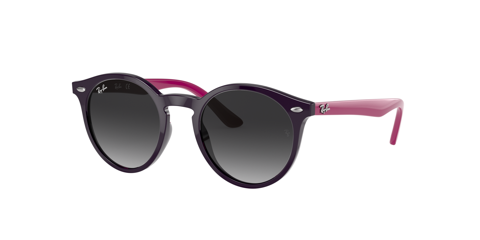 Ray-Ban Unisex Sunglass RB9064S Kids - Framekleur: Violet, Lenskleur: Lichtgrijs gradiënt donkergrijs